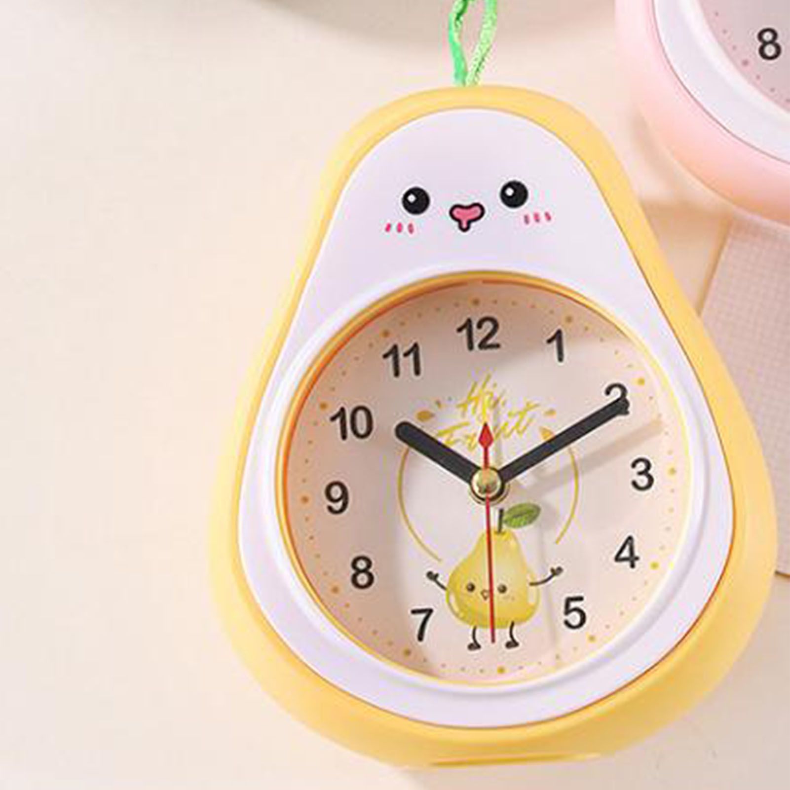 Cartoon Fruit Alarm Clock Kids Alarm Clock Decorative Ornaments Children Gift Student Gift Crystal Pea - Image 8