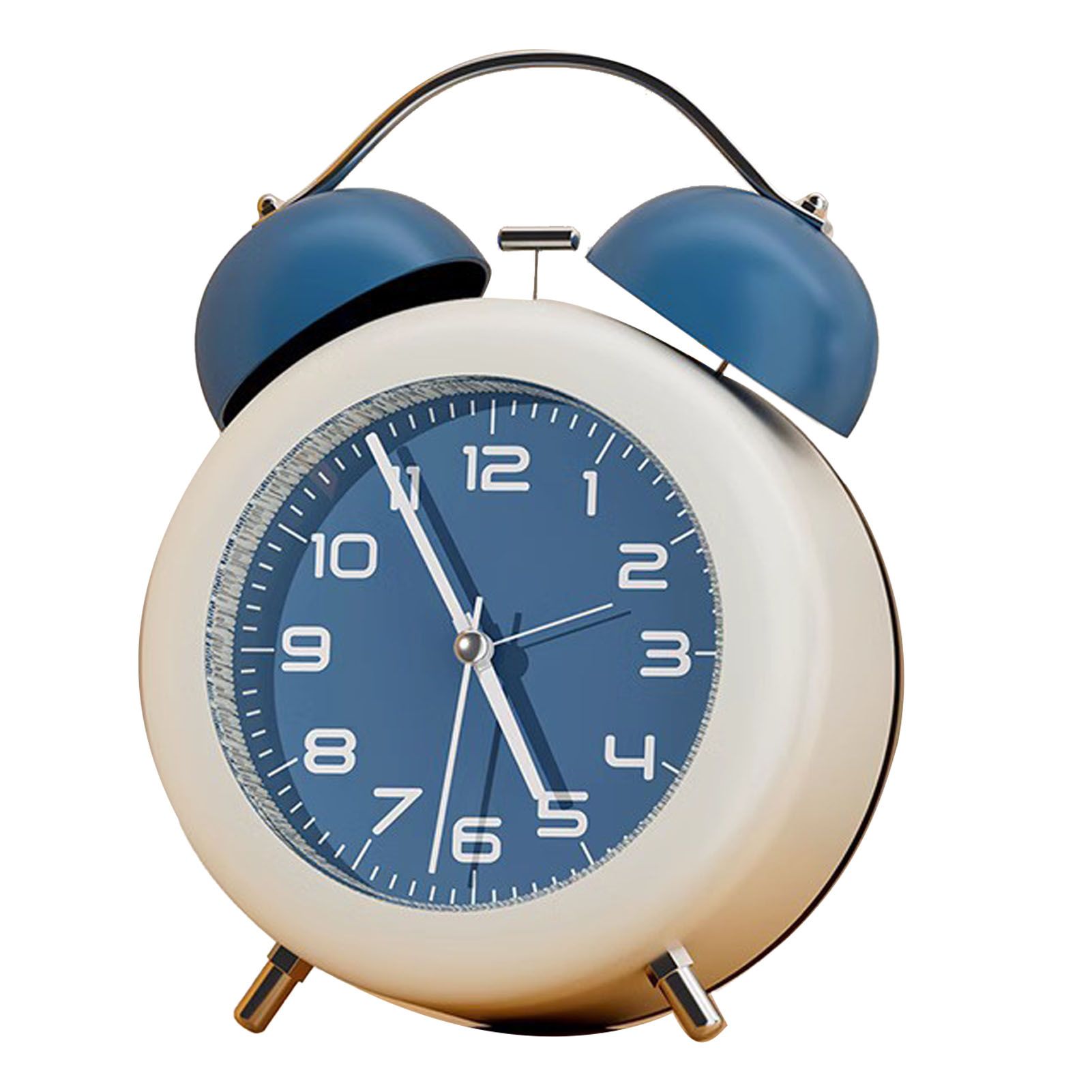 Twin Bell Alarm Clock for Kids ABS Battery Operated Cute Desktop Bedside Alarm Clock with Night Light for Bedroom Living Room Blue - Image 1