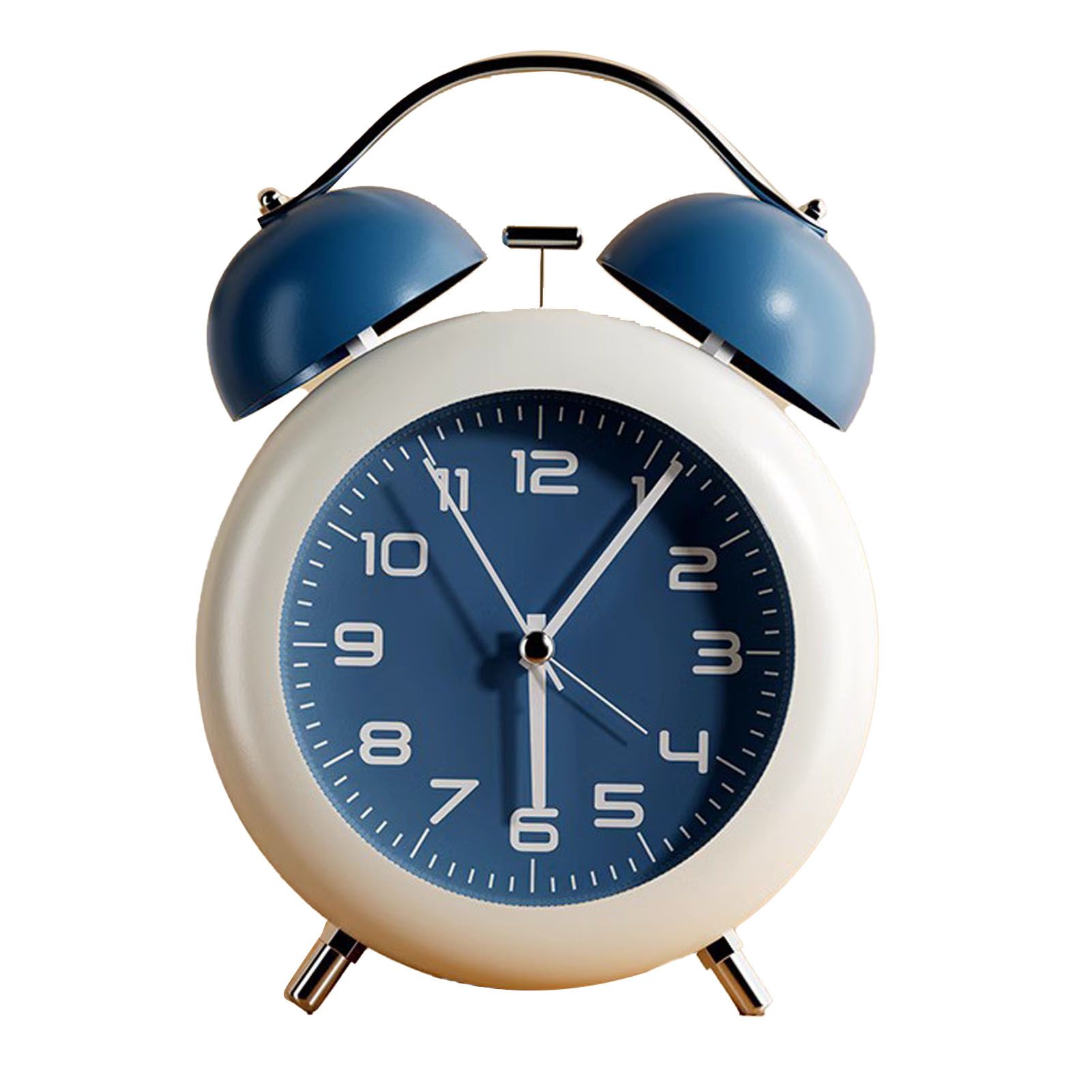 Twin Bell Alarm Clock for Kids ABS Battery Operated Cute Desktop Bedside Alarm Clock with Night Light for Bedroom Living Room Blue - Image 2