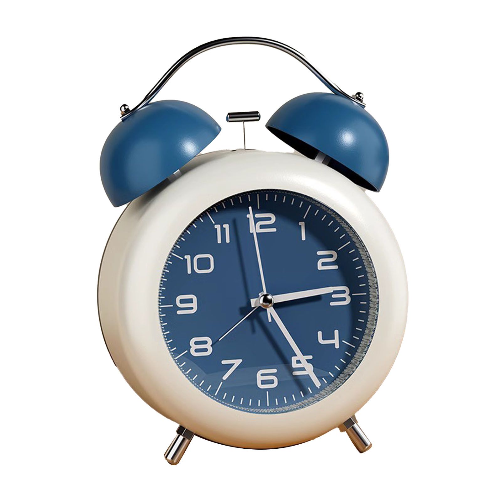 Twin Bell Alarm Clock for Kids ABS Battery Operated Cute Desktop Bedside Alarm Clock with Night Light for Bedroom Living Room Blue - Image 3