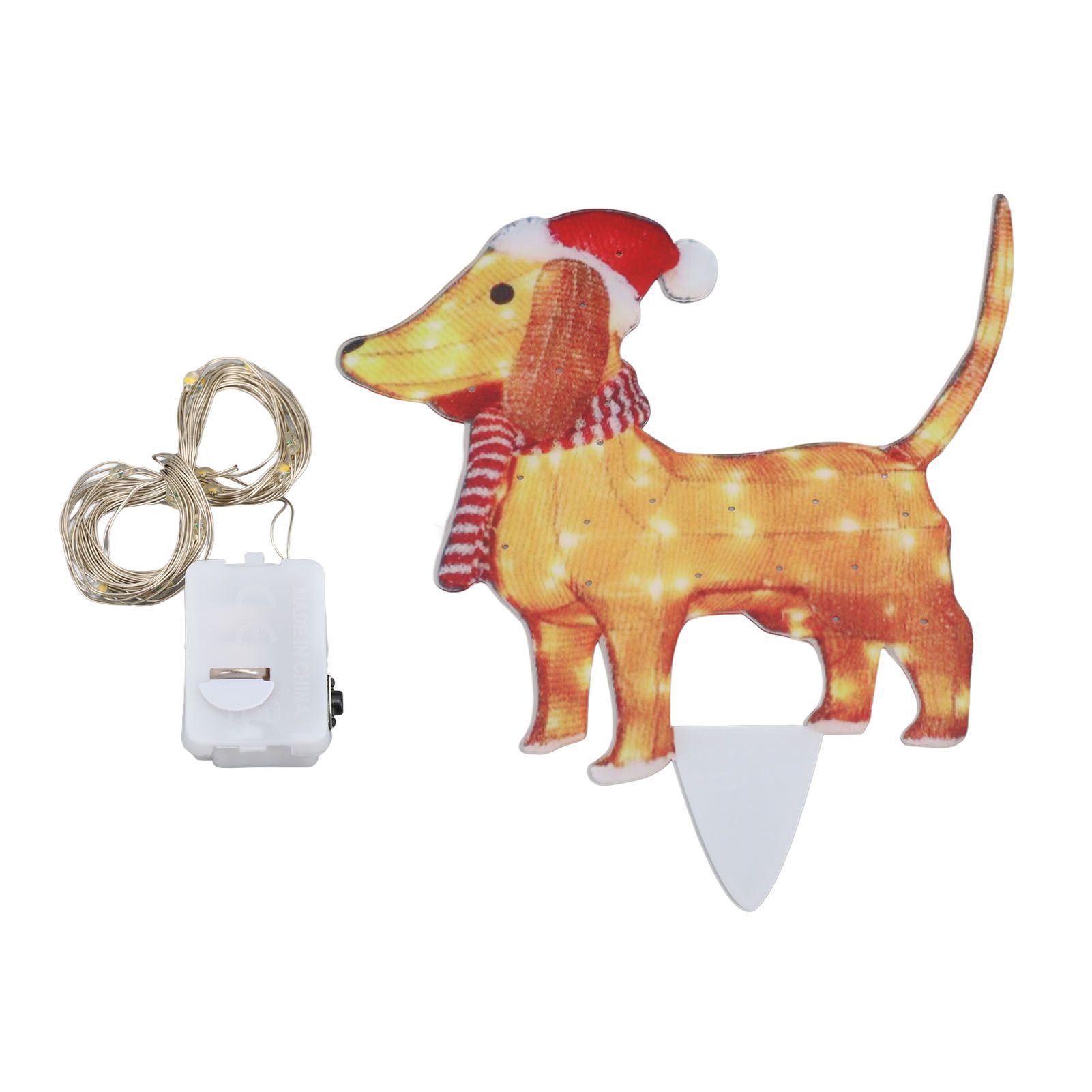 Christmas Dog Yard Decor Light Up with String Light Cute Acrylic Outdoor Animal Decorations for Porch Lawn 05 - Image 1