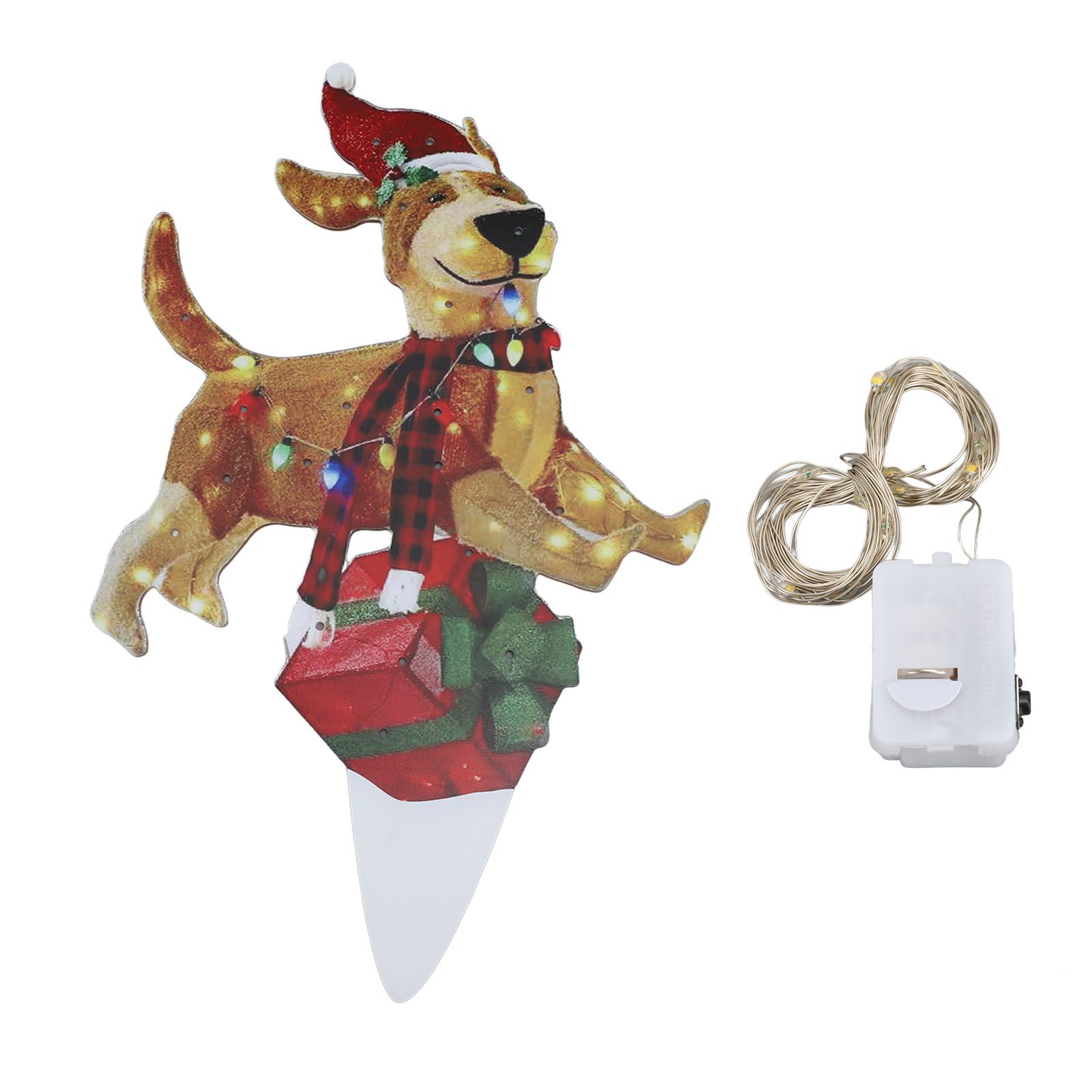 Christmas Dog Yard Decor Light Up with String Light Cute Acrylic Outdoor Animal Decorations for Porch Lawn 06 - Image 1