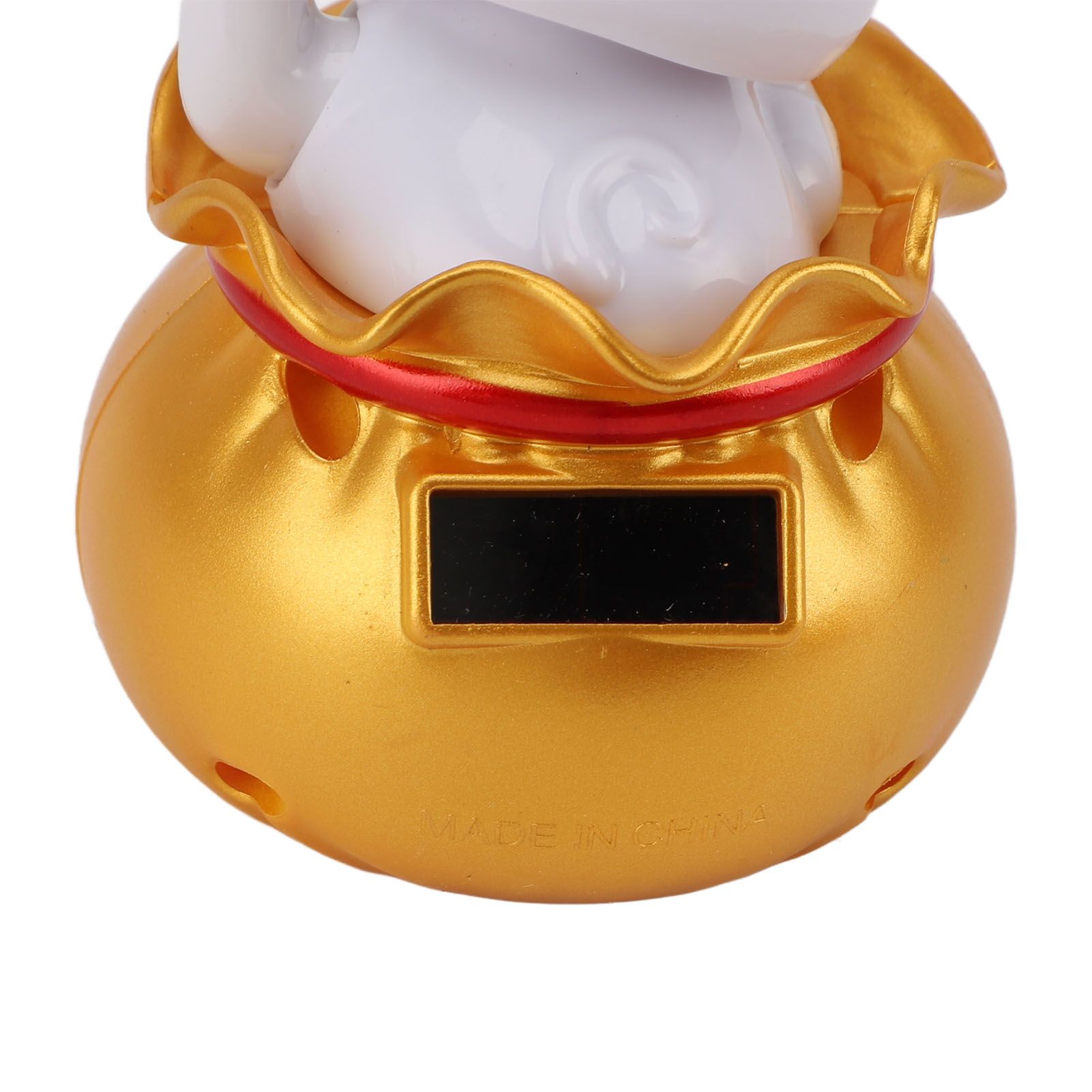 Solar Powered Lucky Cat Lucky Wealth Welcoming Cat Car Decor Desktop Cash Register Opening Decoration Big Eye Gold - Image 6