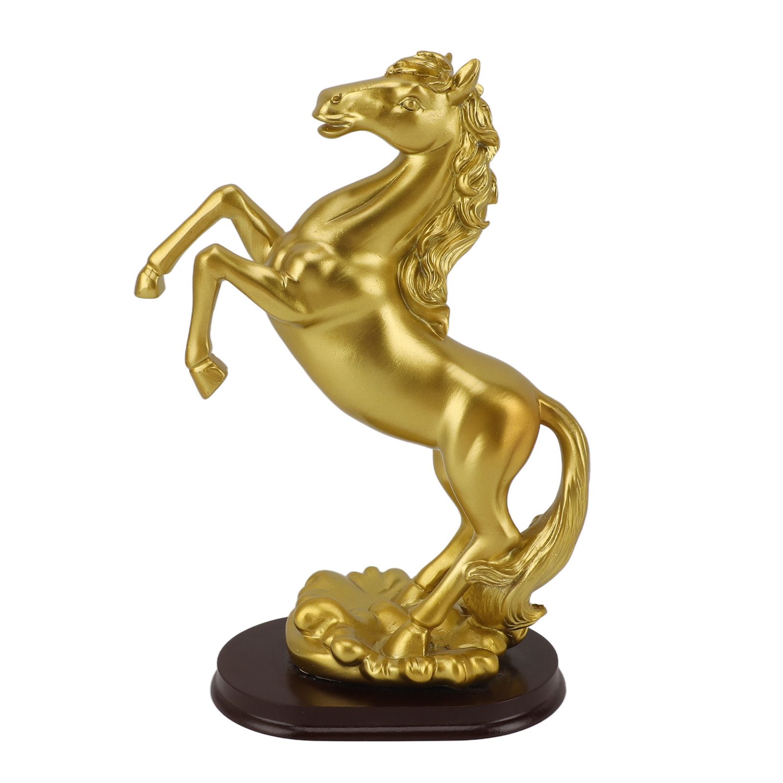Horse Statue Gold Synthesized Resin Unique Horse Art Figurine for Wine Cabinet Office Leaping Horse - Image 1