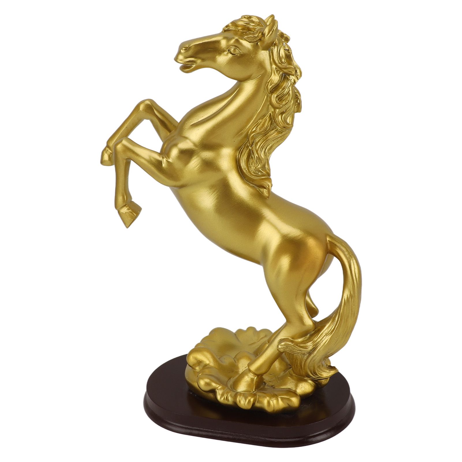 Horse Statue Gold Synthesized Resin Unique Horse Art Figurine for Wine Cabinet Office Leaping Horse - Image 2