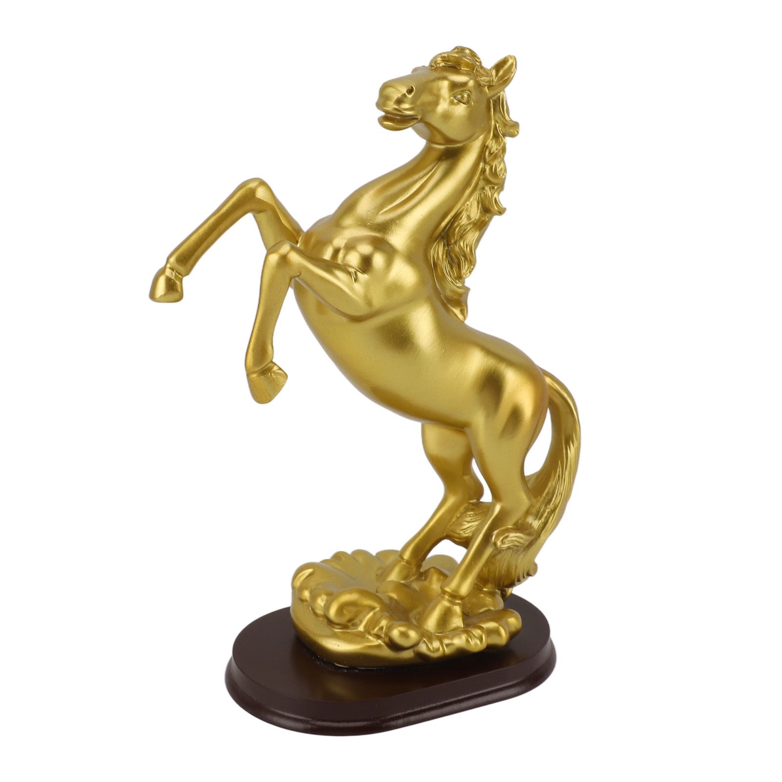 Horse Statue Gold Synthesized Resin Unique Horse Art Figurine for Wine Cabinet Office Leaping Horse - Image 4