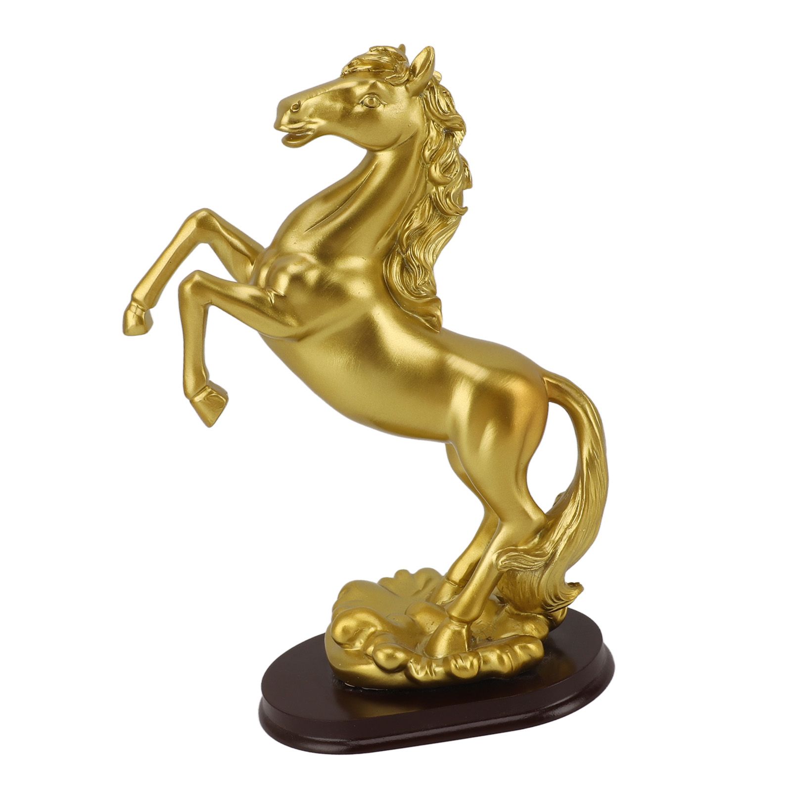 Horse Statue Gold Synthesized Resin Unique Horse Art Figurine for Wine Cabinet Office Leaping Horse - Image 7