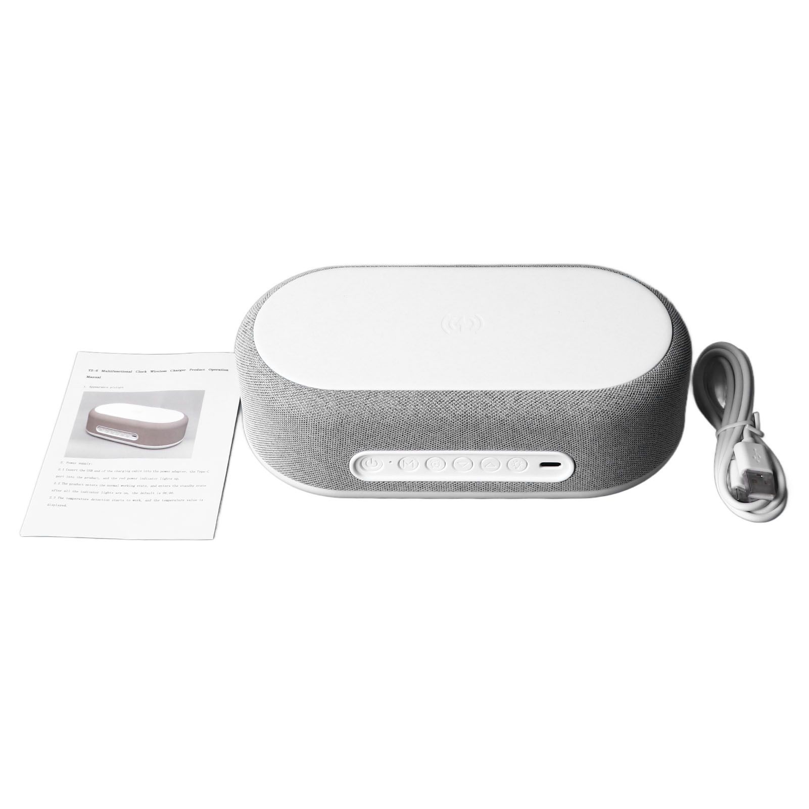3 in 1 Alarm Clock with Wireless Charging and Night Light Portable Multifunction Desktop Clock Wireless Charger for Bedroom Study - Image 1