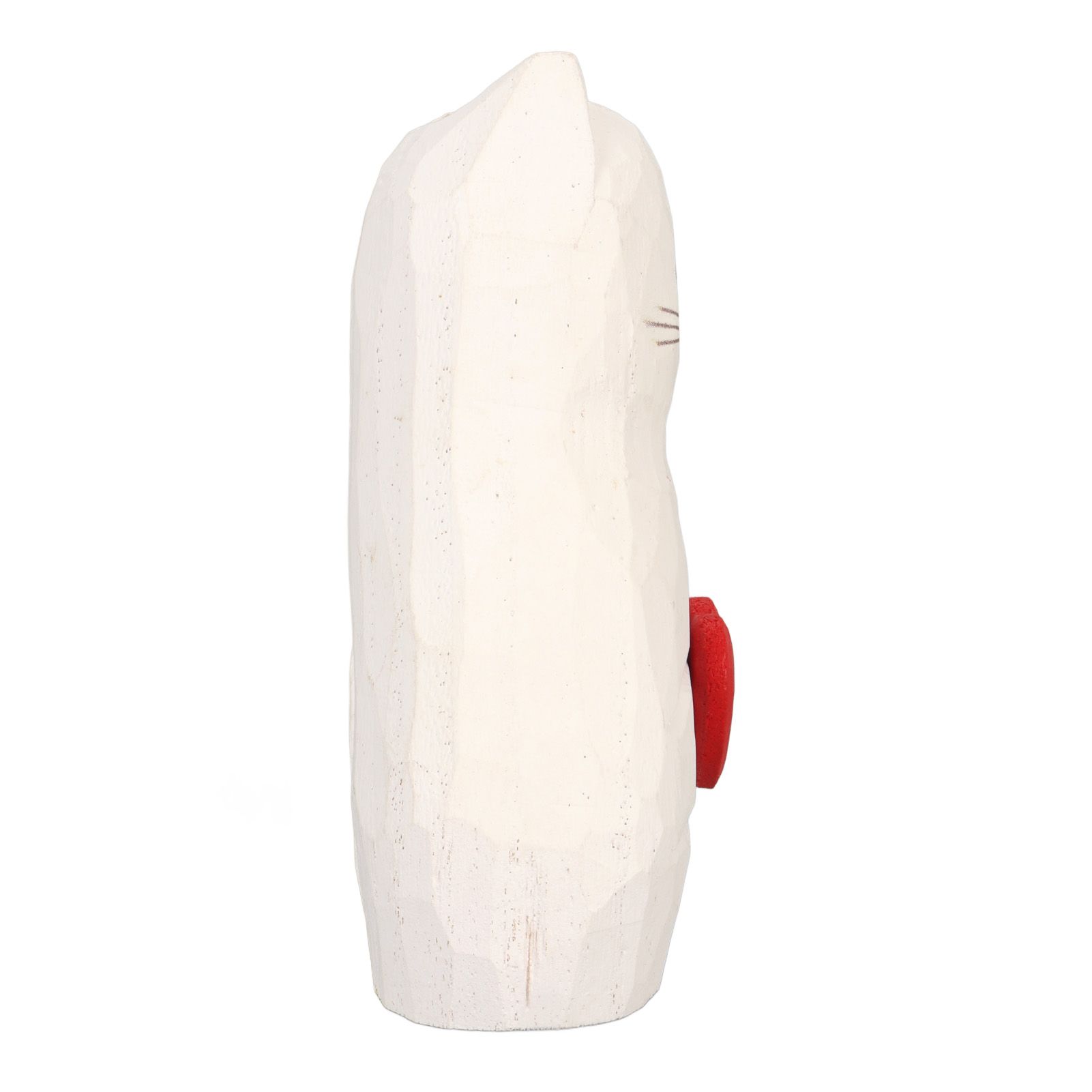 Cat Statue Flower Vase White Handmade Textured Wooden Cat Vase for Thanksgiving Day Gift Cat Lovers - Image 6