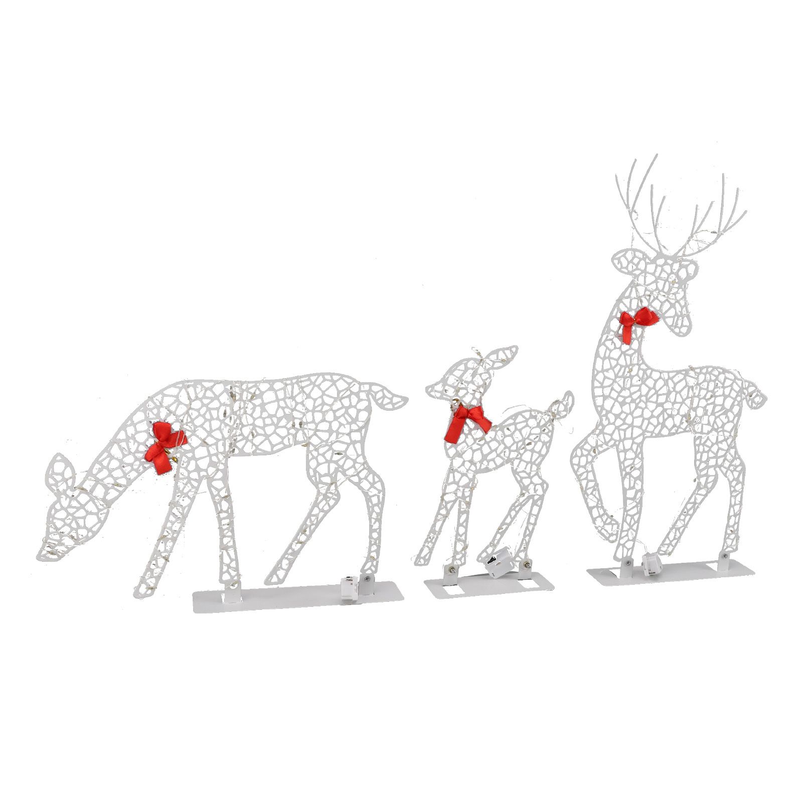 3pcs Lighted Christmas Decoration Deer Home Warm White Light Iron LED Reindeer Family Set Tabletop Decor for Outdoor Indoor Glowing Deer ‑01 - Image 2