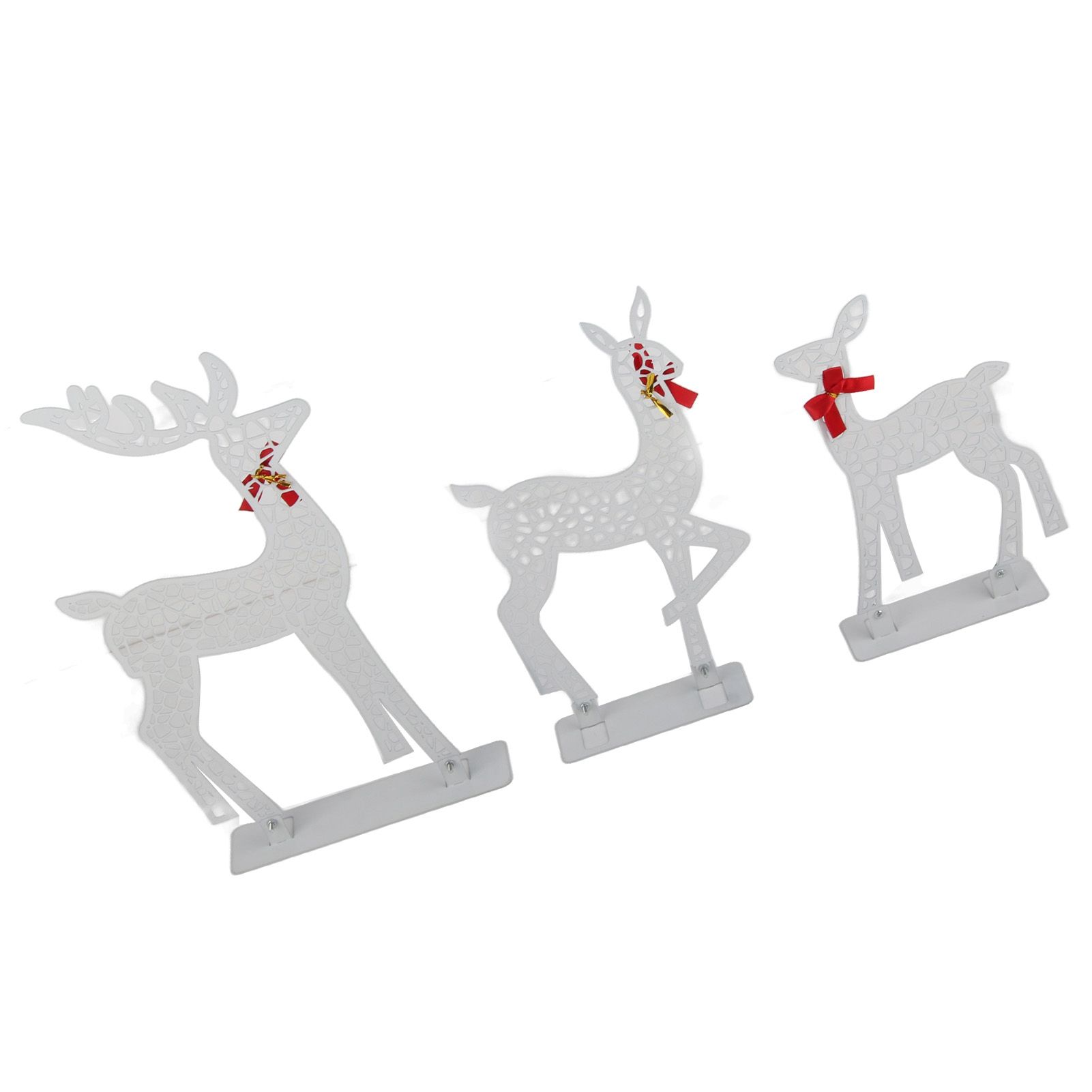 3pcs Lighted Christmas Decoration Deer Home Warm White Light Iron LED Reindeer Family Set Tabletop Decor for Outdoor Indoor Glowing Deer ‑02 - Image 3