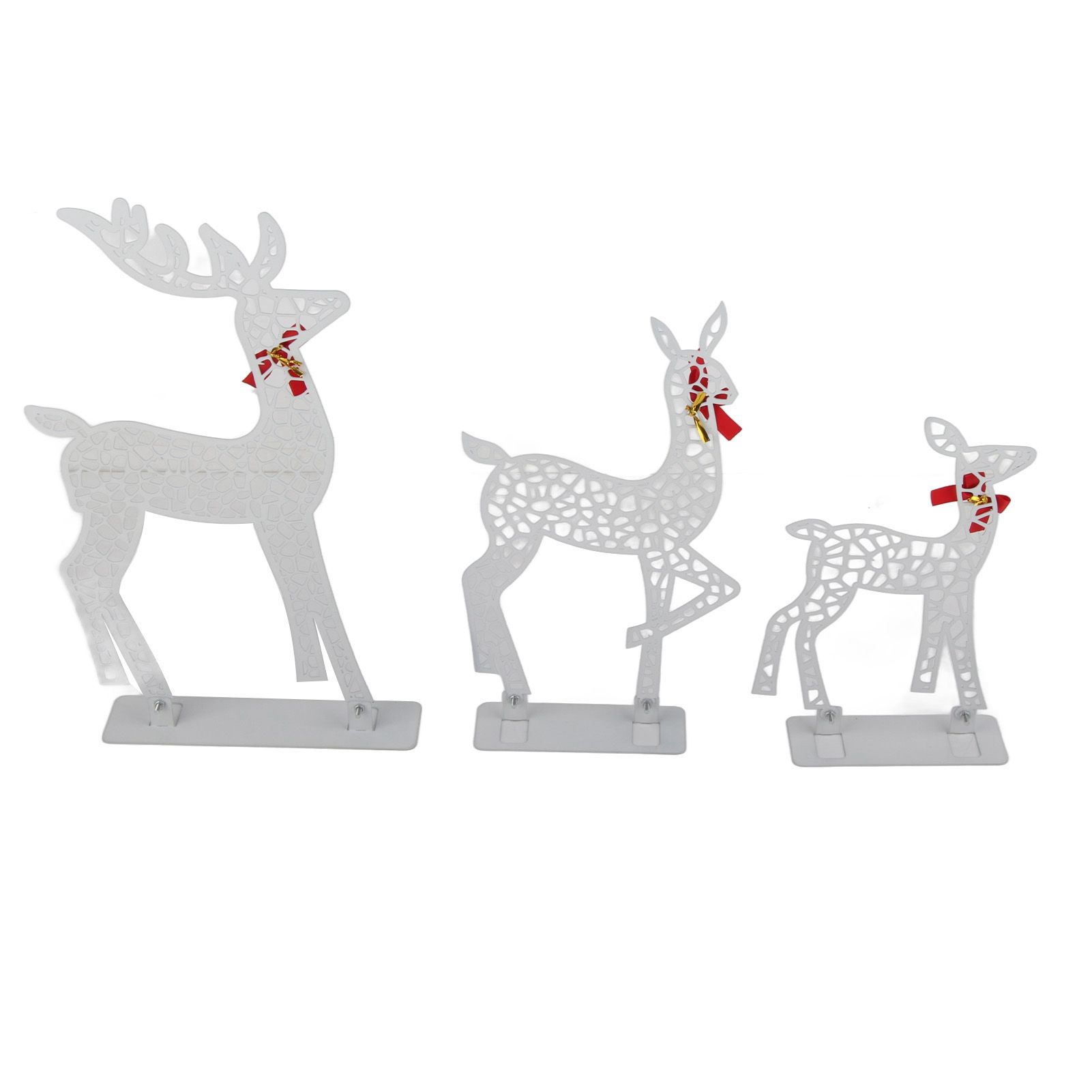 3pcs Lighted Christmas Decoration Deer Home Warm White Light Iron LED Reindeer Family Set Tabletop Decor for Outdoor Indoor Glowing Deer ‑02 - Image 5