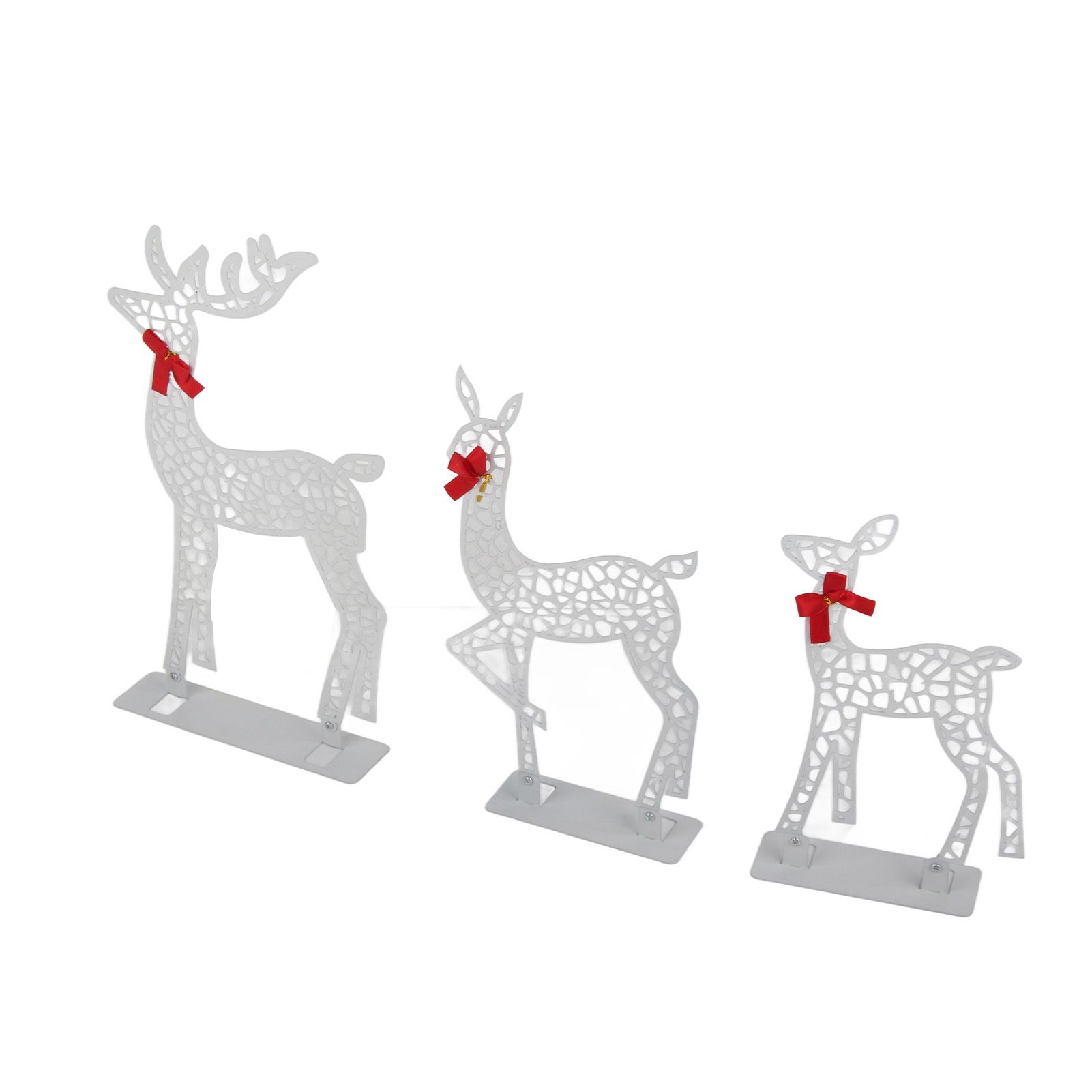 3pcs Lighted Christmas Decoration Deer Home Warm White Light Iron LED Reindeer Family Set Tabletop Decor for Outdoor Indoor Glowing Deer ‑02 - Image 6