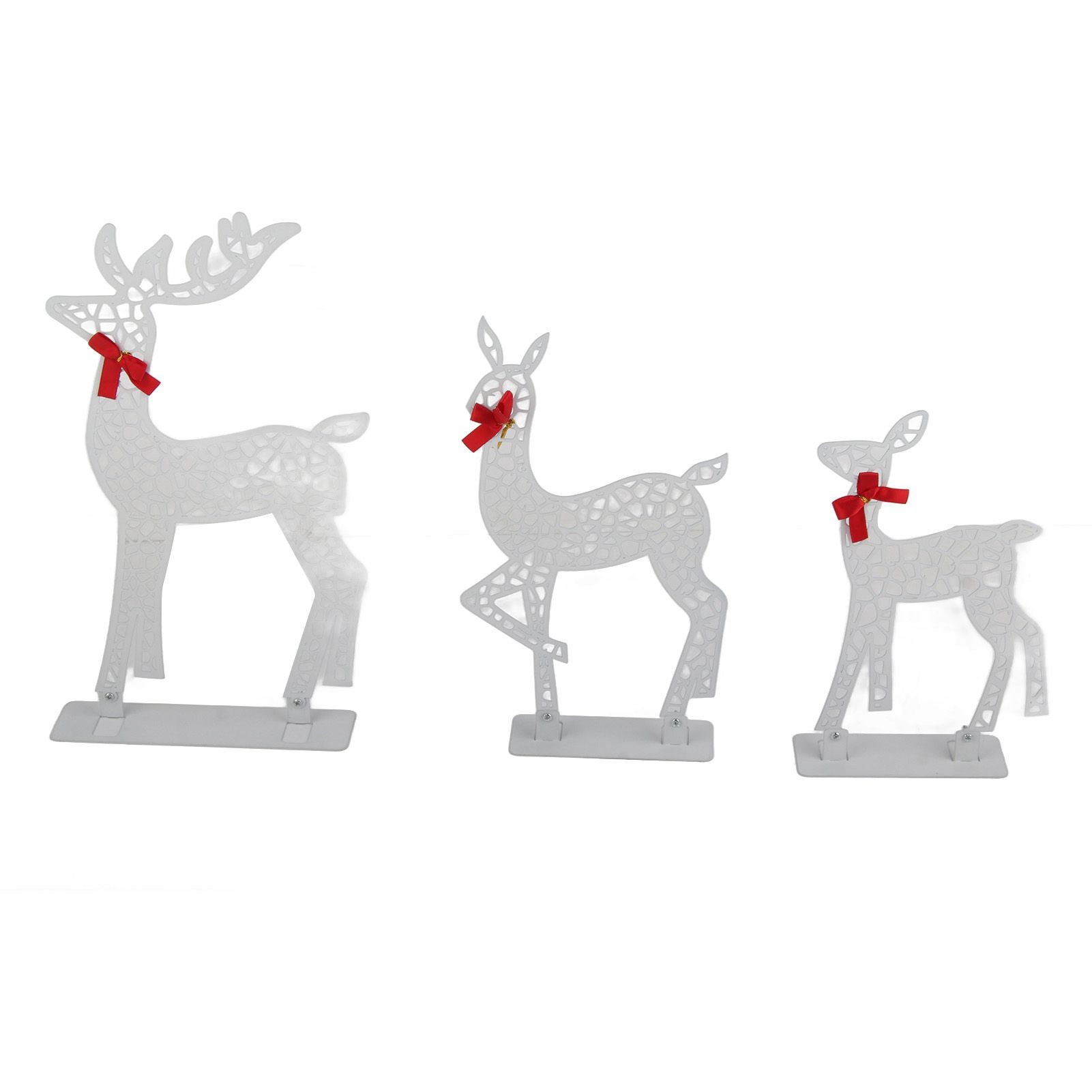 3pcs Lighted Christmas Decoration Deer Home Warm White Light Iron LED Reindeer Family Set Tabletop Decor for Outdoor Indoor Glowing Deer ‑02 - Image 7