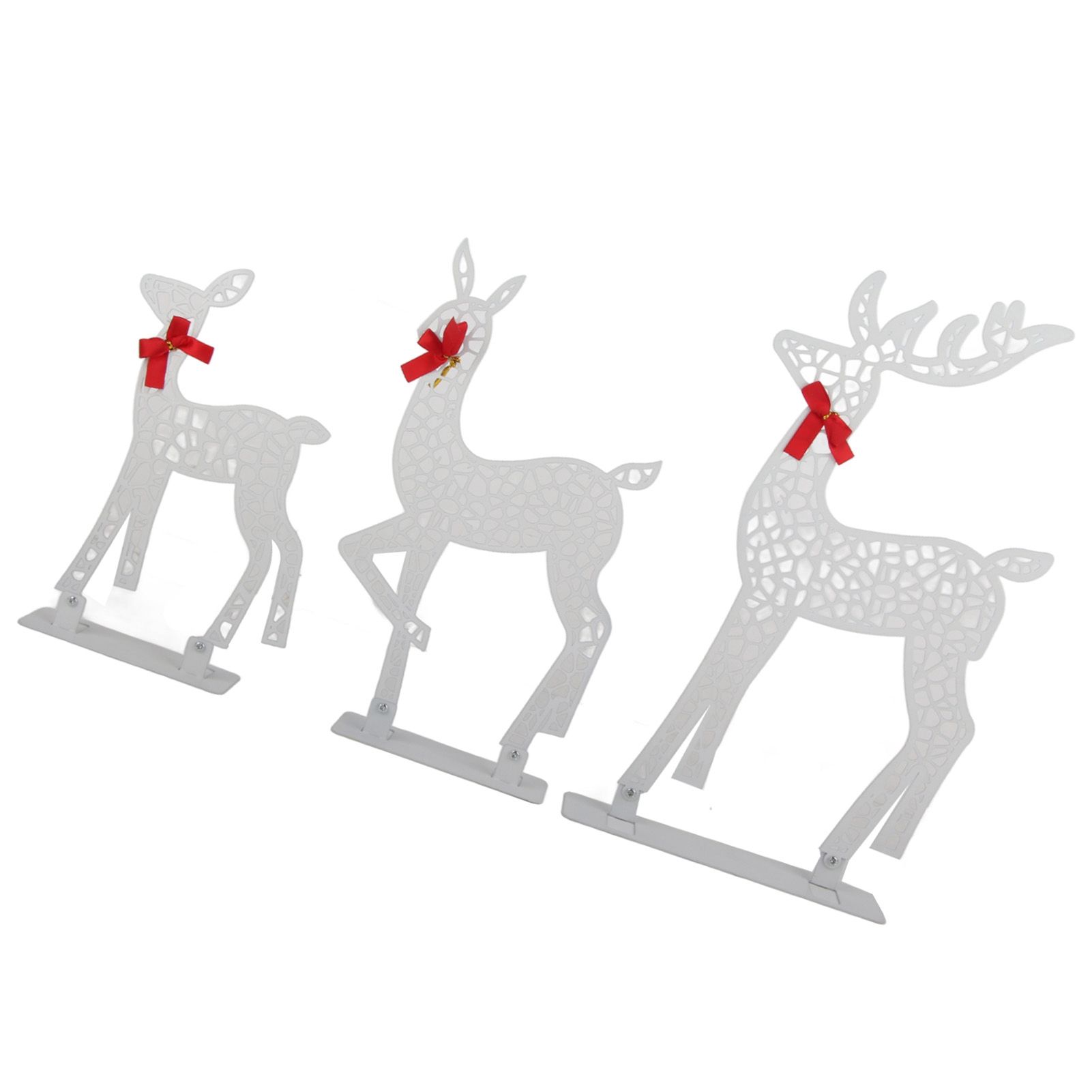 3pcs Lighted Christmas Decoration Deer Home Warm White Light Iron LED Reindeer Family Set Tabletop Decor for Outdoor Indoor Glowing Deer ‑02 - Image 8