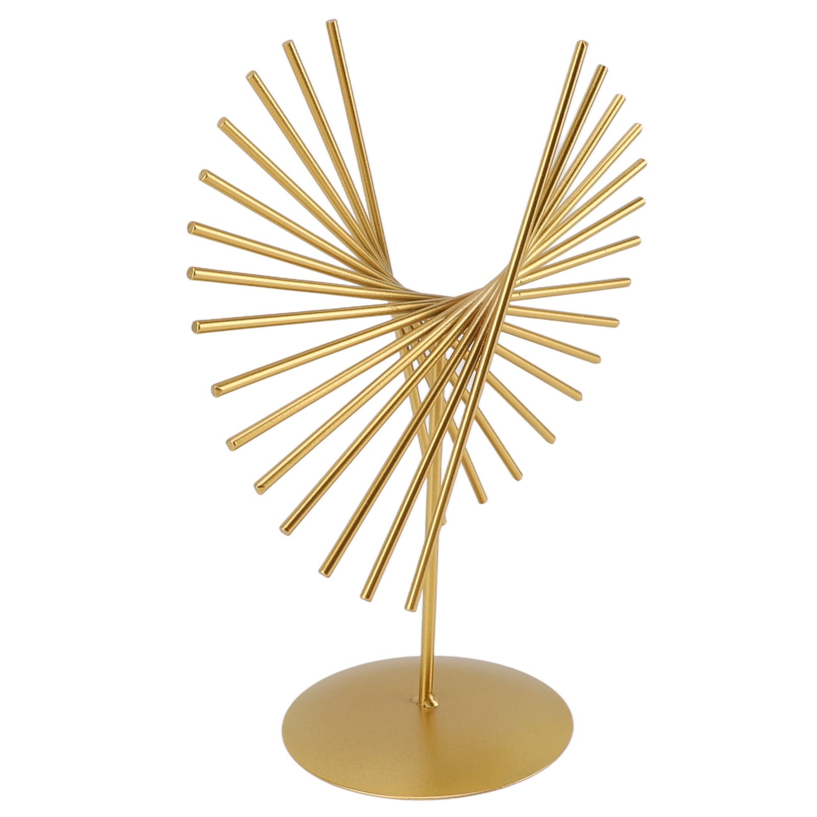 Abstract Ornament Light Luxury Metal Geometric Lines Sculpture Decoration with Base for Home Livingroom Office - Image 2