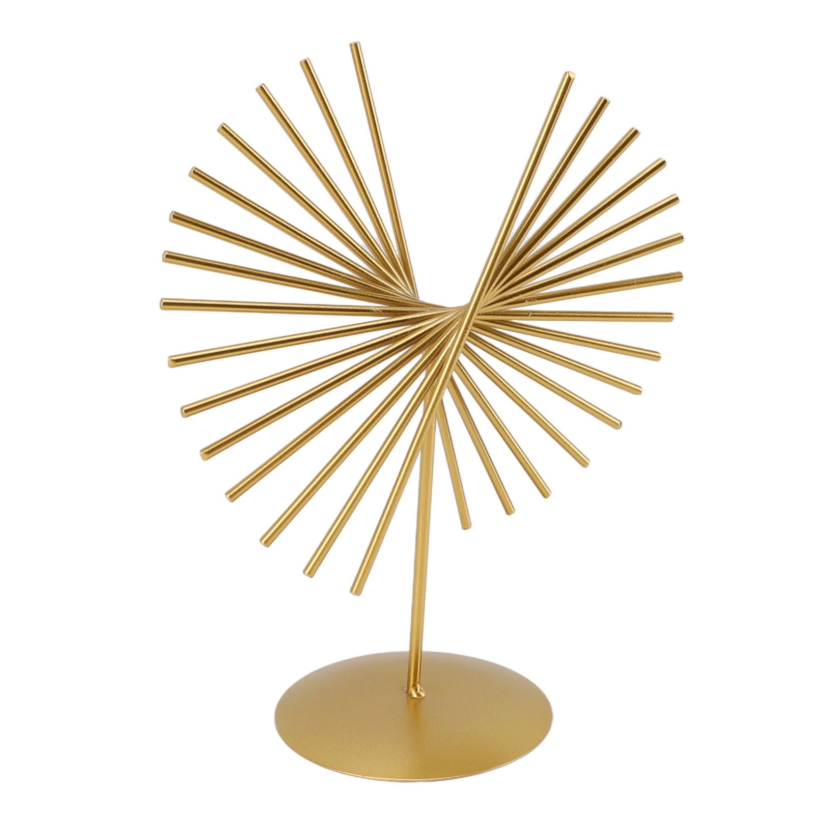 Abstract Ornament Light Luxury Metal Geometric Lines Sculpture Decoration with Base for Home Livingroom Office - Image 3