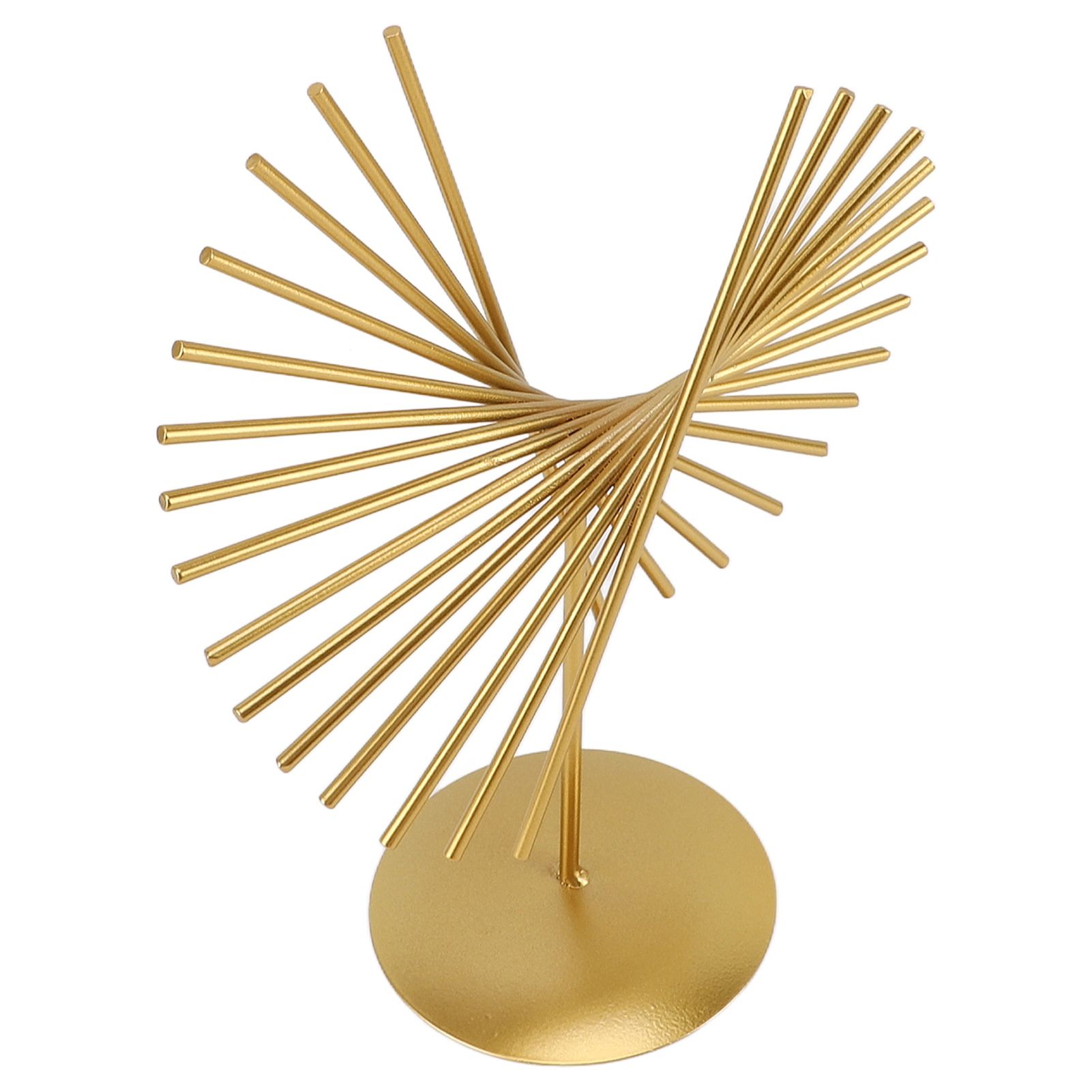 Abstract Ornament Light Luxury Metal Geometric Lines Sculpture Decoration with Base for Home Livingroom Office - Image 4