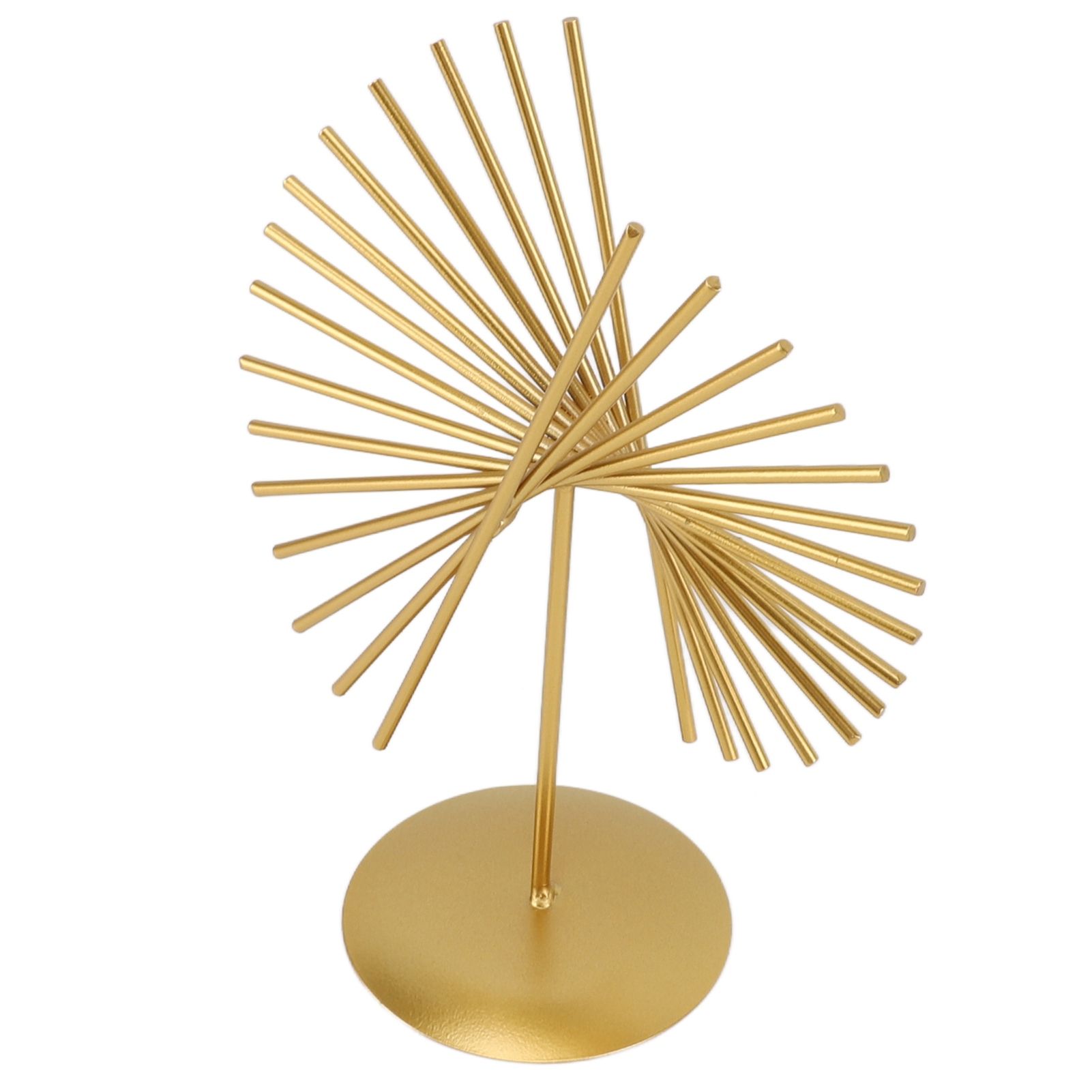 Abstract Ornament Light Luxury Metal Geometric Lines Sculpture Decoration with Base for Home Livingroom Office - Image 5