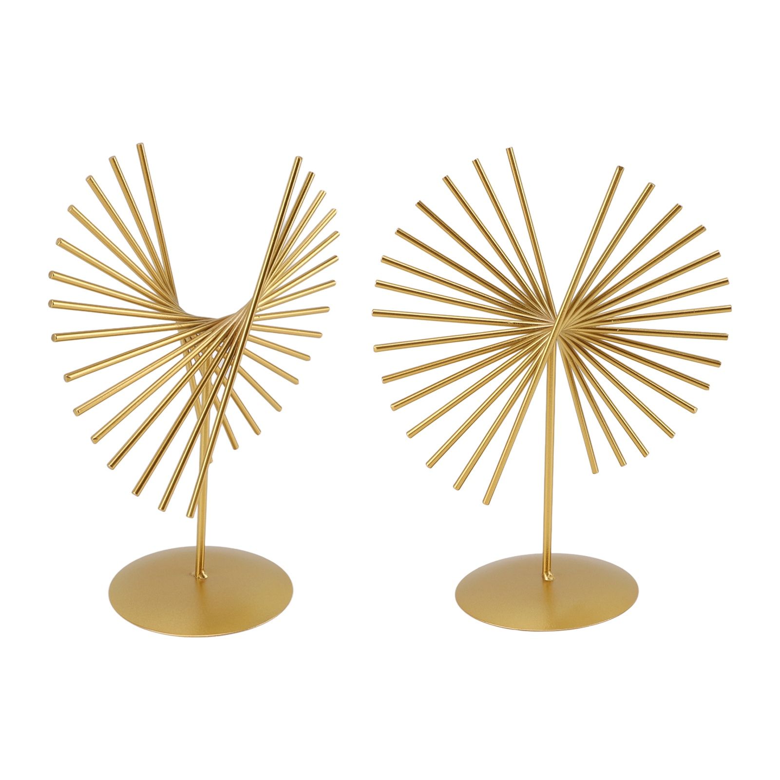 Abstract Ornament Light Luxury Metal Geometric Lines Sculpture Decoration with Base for Home Livingroom Office - Image 7