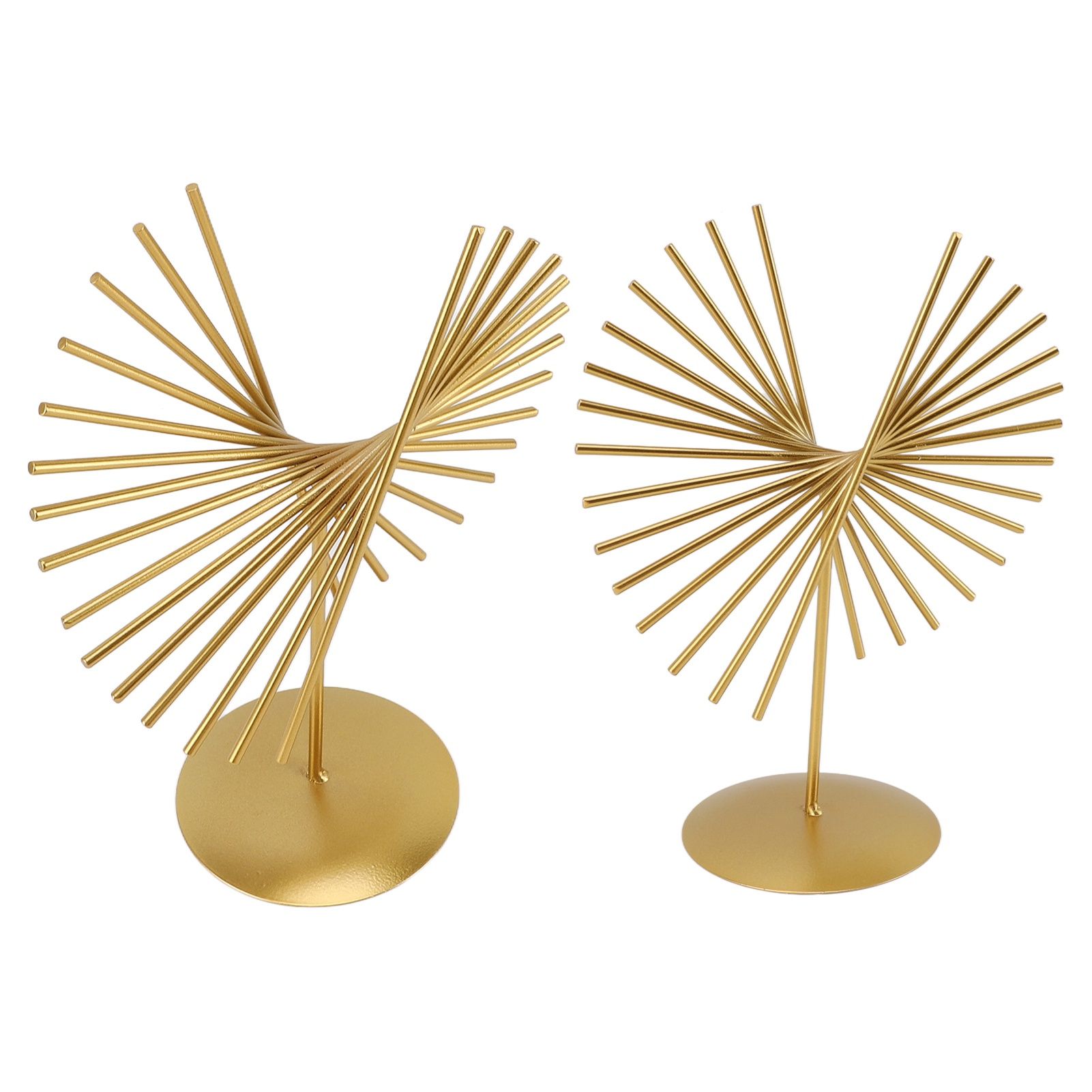 Abstract Ornament Light Luxury Metal Geometric Lines Sculpture Decoration with Base for Home Livingroom Office - Image 8