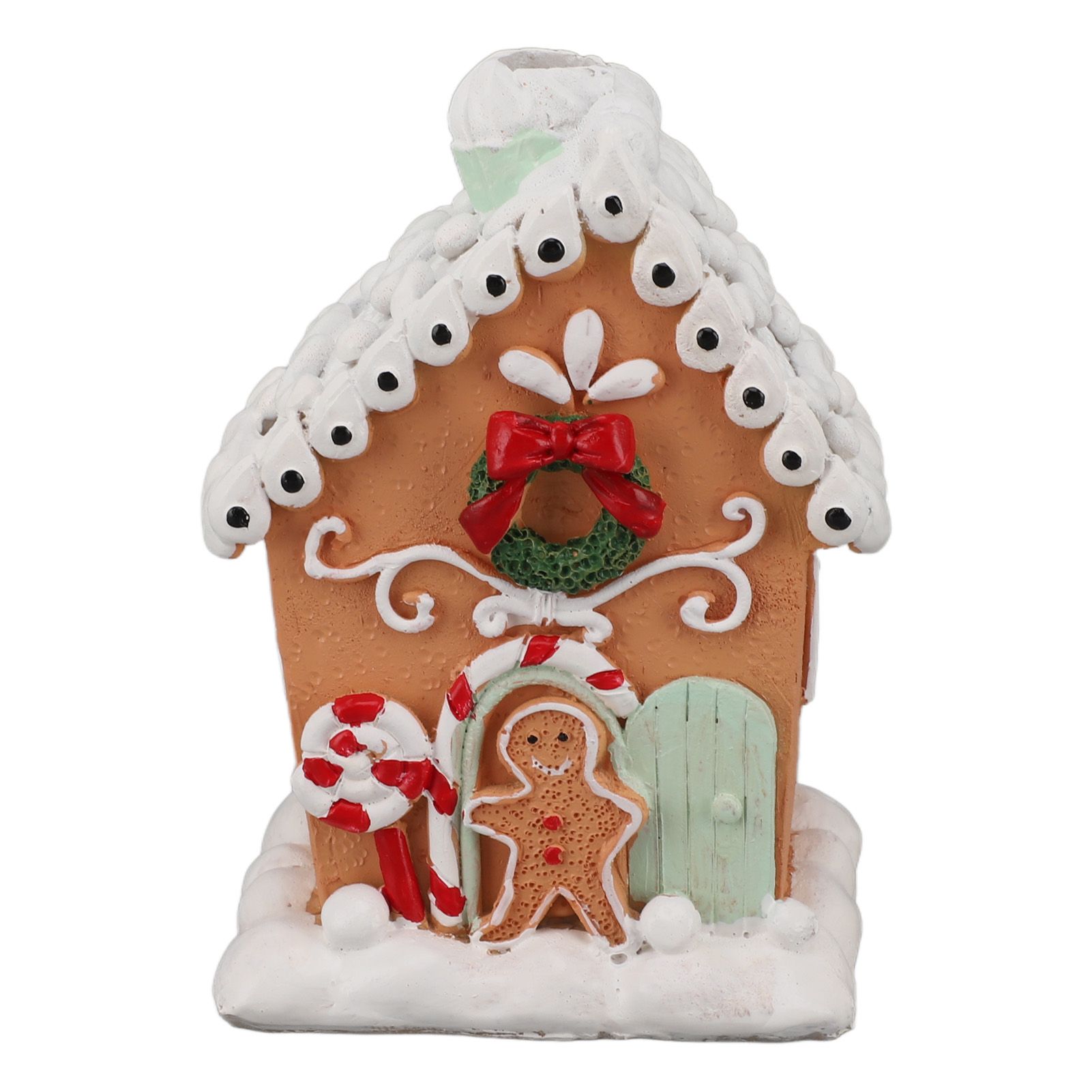 Christmas Gingerbread House Classic Exquisite Resin Christmas House Tabletop Decoration for Gift - Image 1