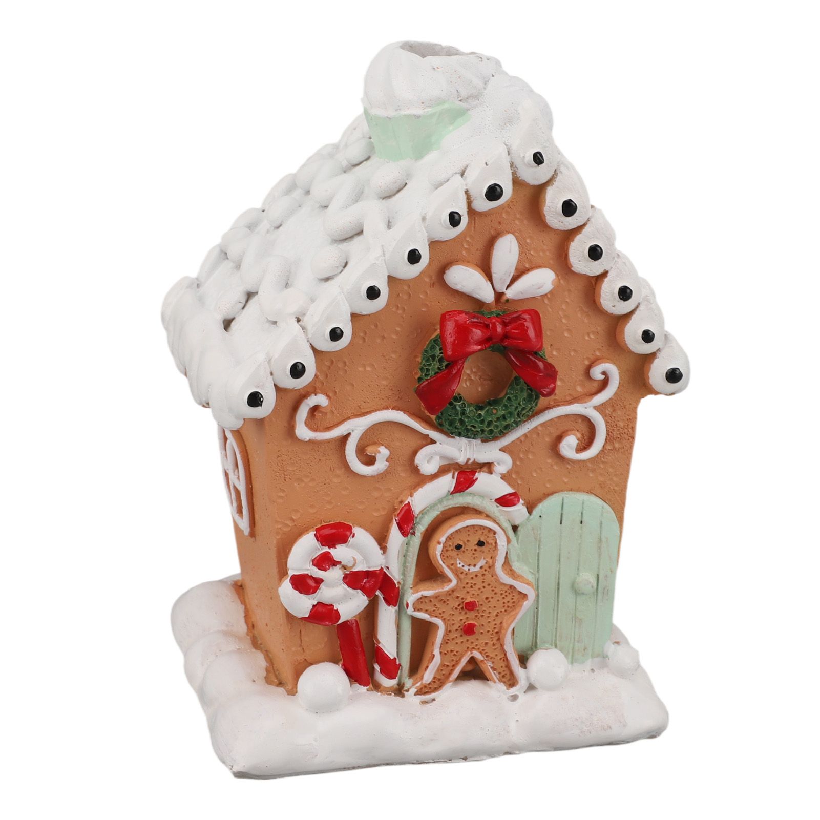 Christmas Gingerbread House Classic Exquisite Resin Christmas House Tabletop Decoration for Gift - Image 2