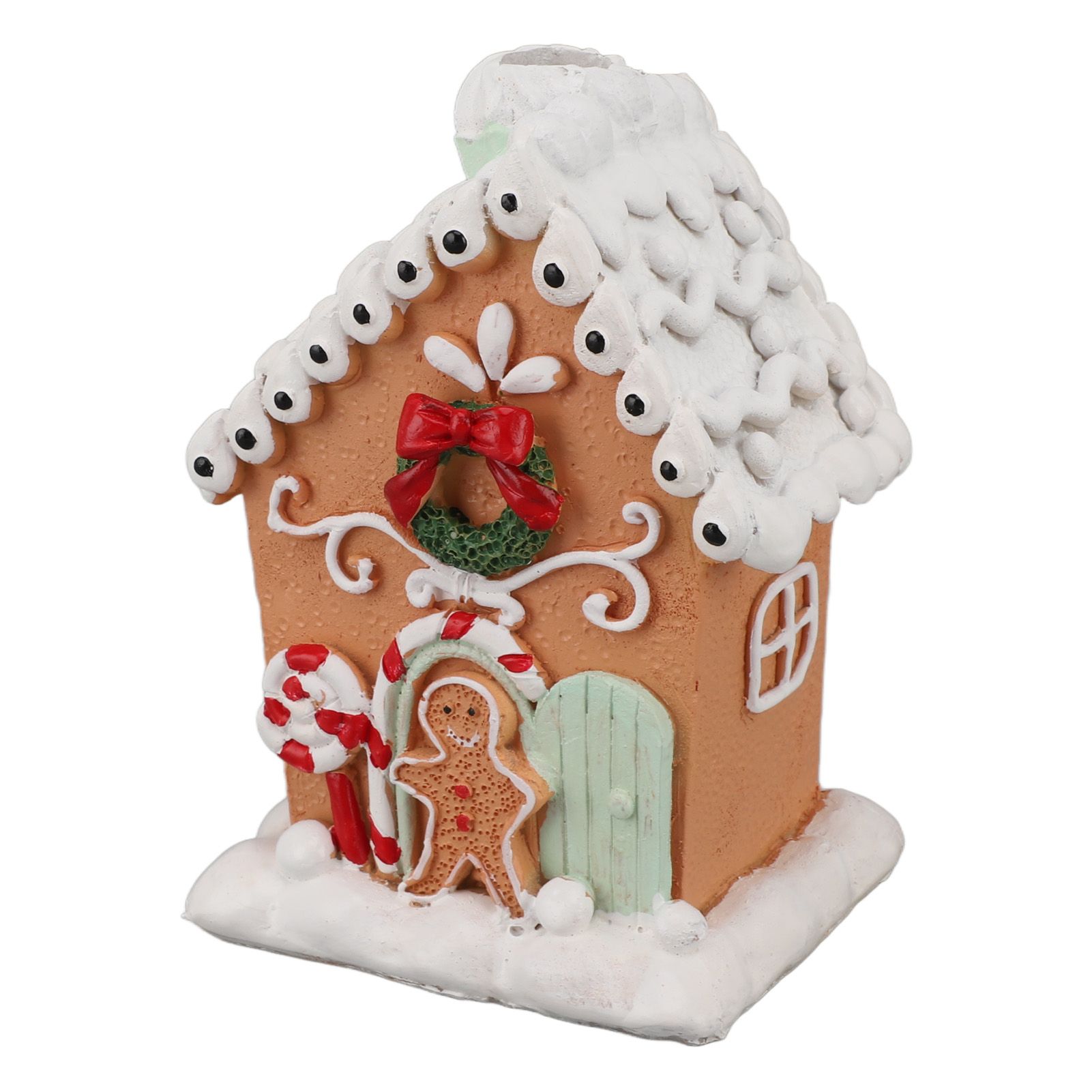 Christmas Gingerbread House Classic Exquisite Resin Christmas House Tabletop Decoration for Gift - Image 4