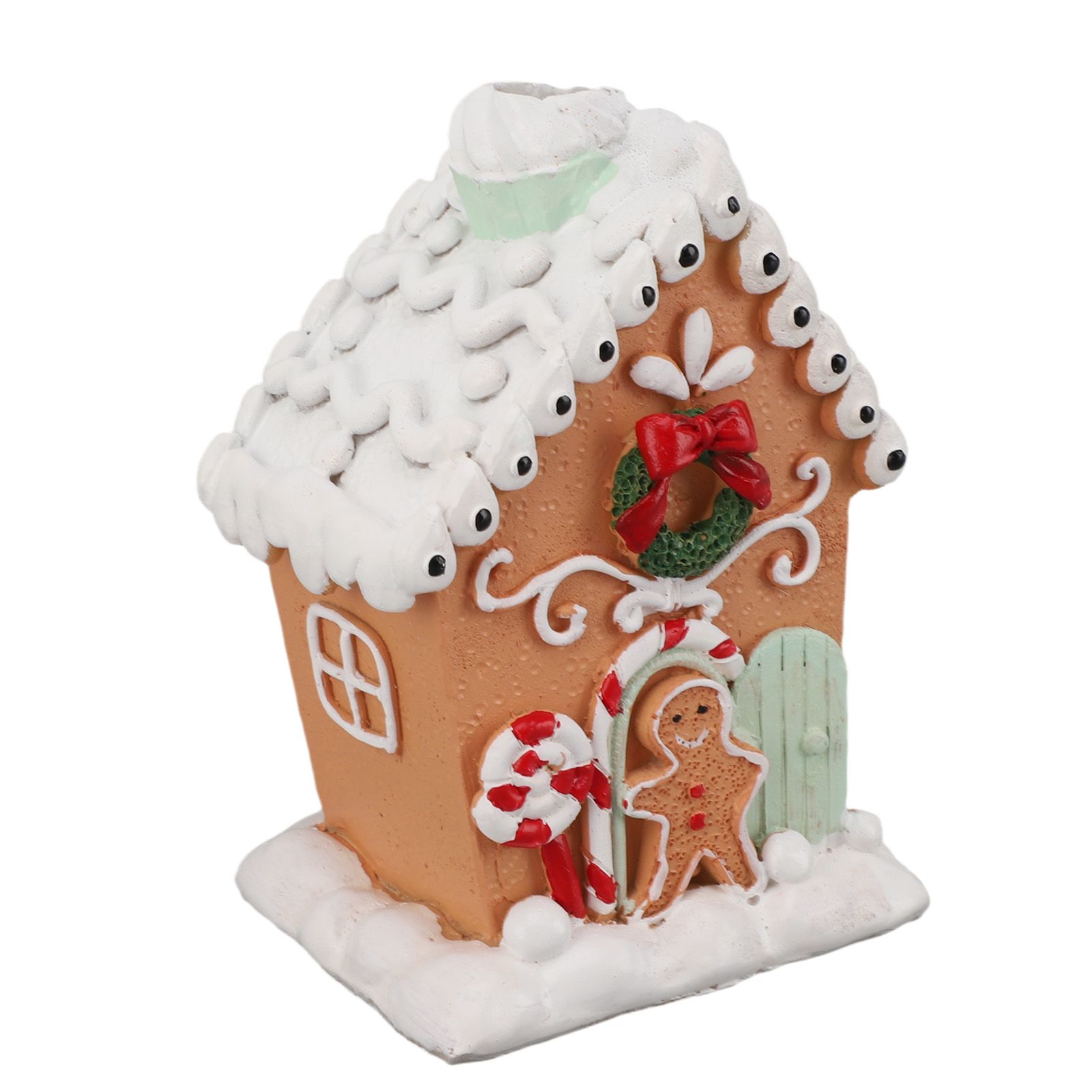 Christmas Gingerbread House Classic Exquisite Resin Christmas House Tabletop Decoration for Gift - Image 6