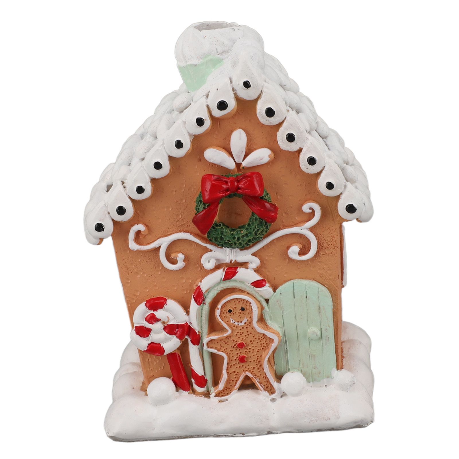 Christmas Gingerbread House Classic Exquisite Resin Christmas House Tabletop Decoration for Gift - Image 8