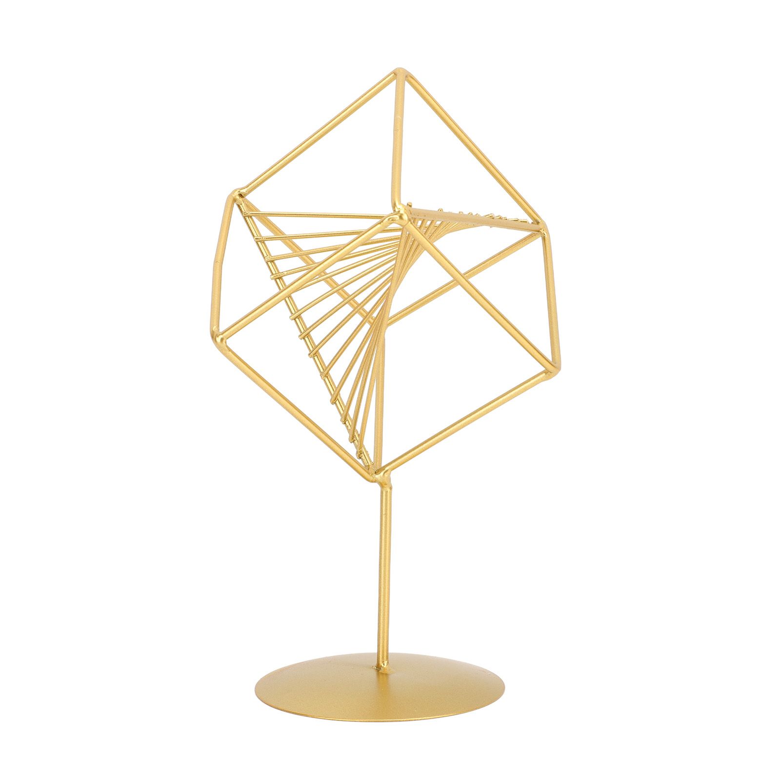 Gold Geometric Table Decor Creative 3D Iron Geometric Sculpture Compact Art Ornament Decor for Living Room Study Office - Image 2