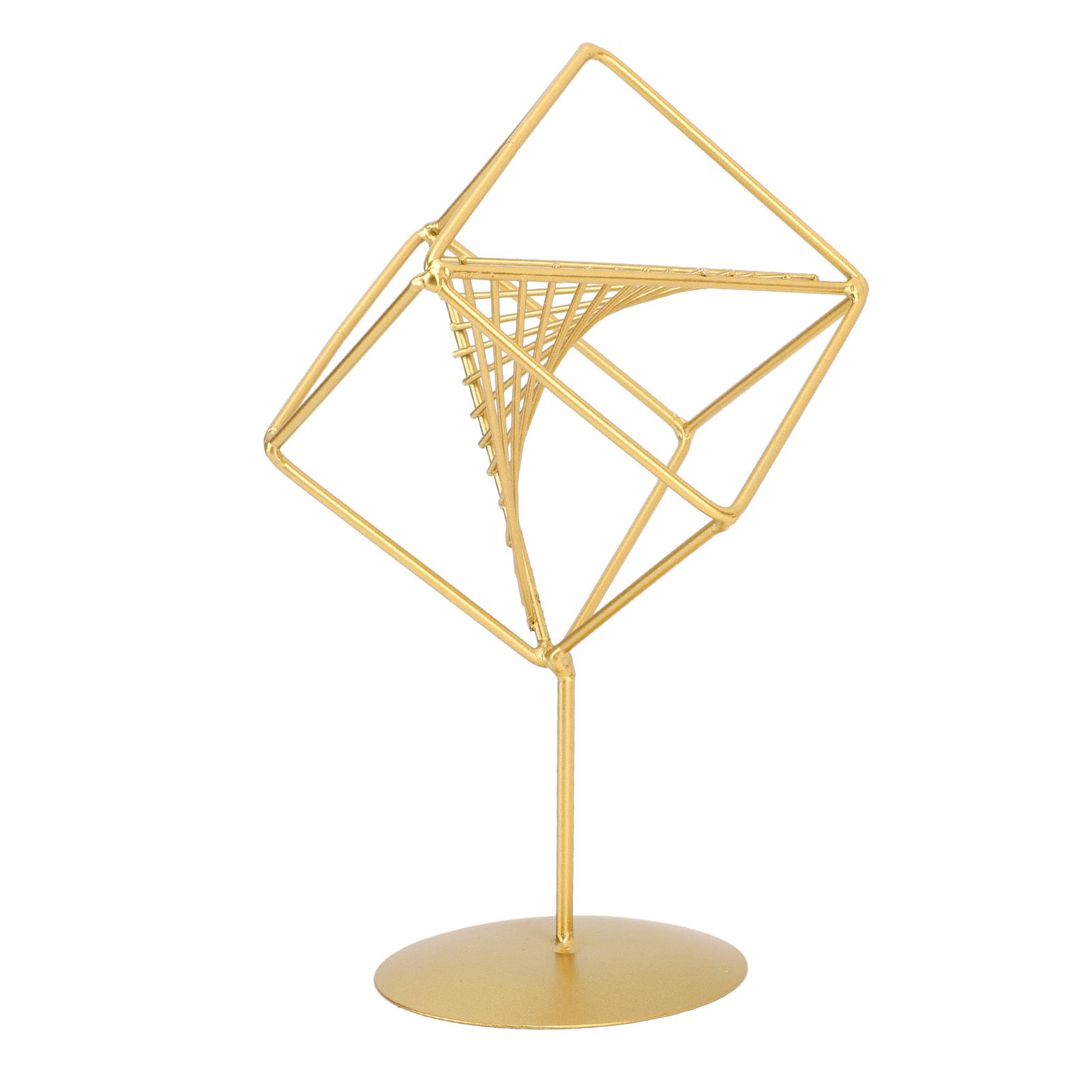 Gold Geometric Table Decor Creative 3D Iron Geometric Sculpture Compact Art Ornament Decor for Living Room Study Office - Image 6