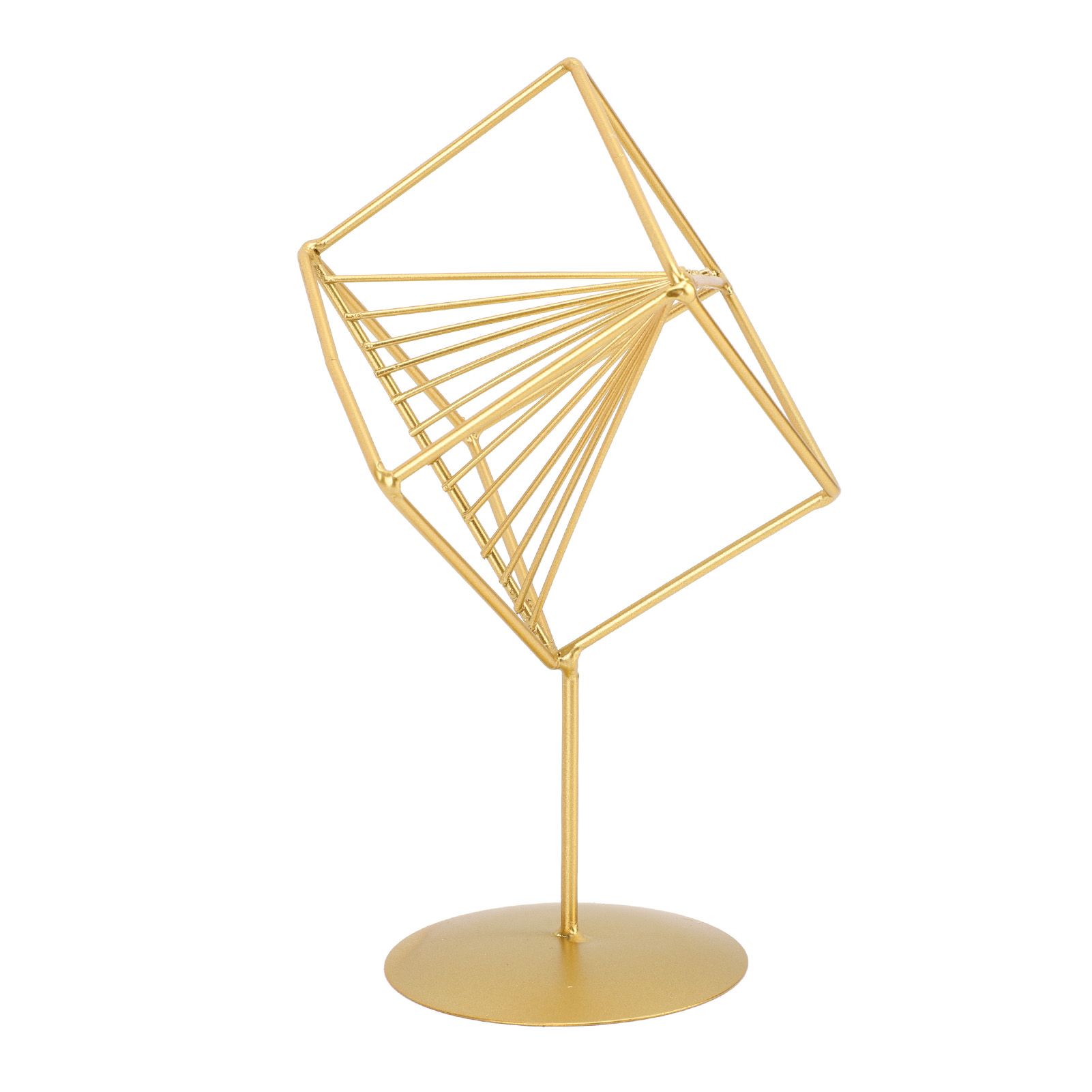 Gold Geometric Table Decor Creative 3D Iron Geometric Sculpture Compact Art Ornament Decor for Living Room Study Office - Image 7