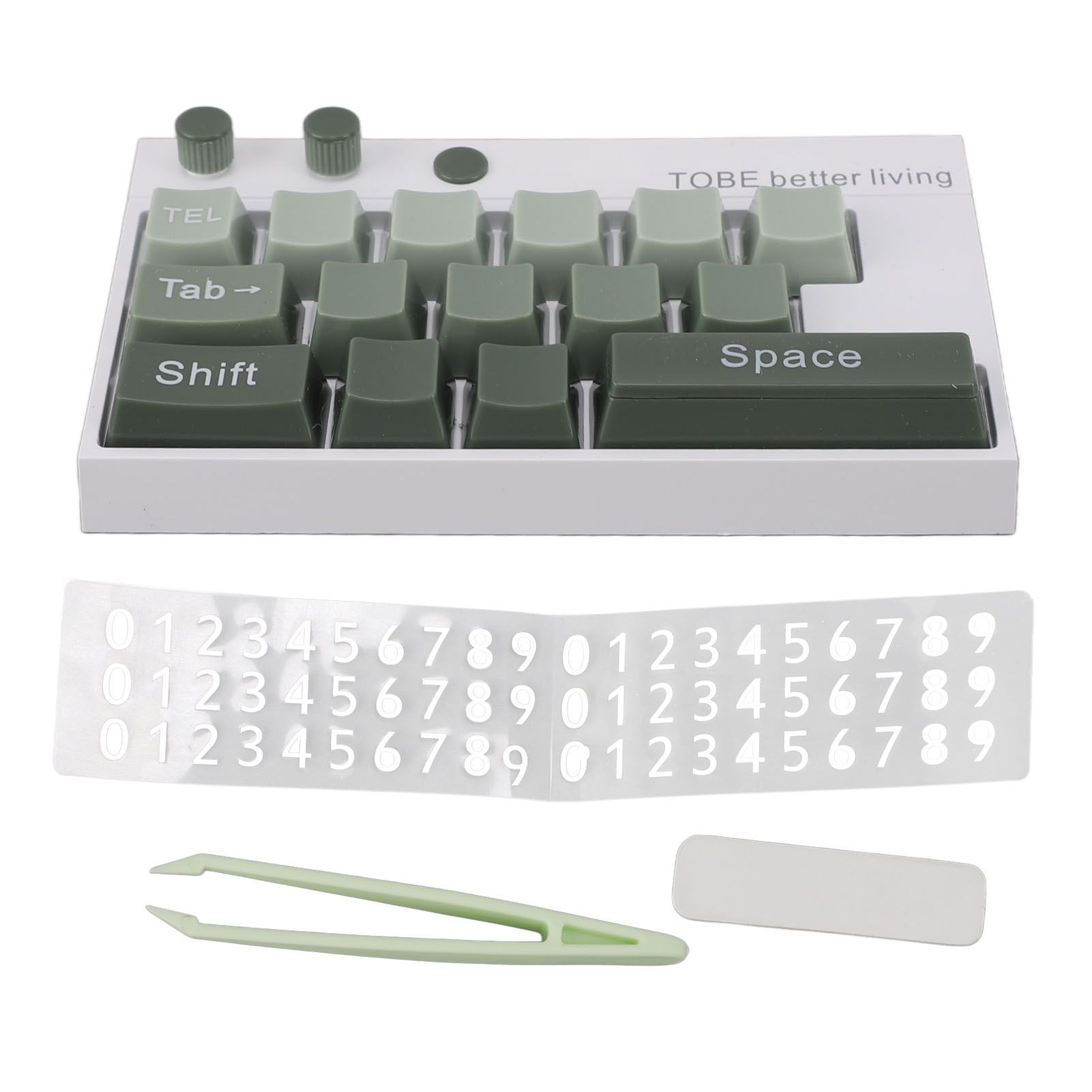 Mechanical Keyboard Ornaments Decoration Luminous Display with Number Stickers for Home Desktop Office Green - Image 1