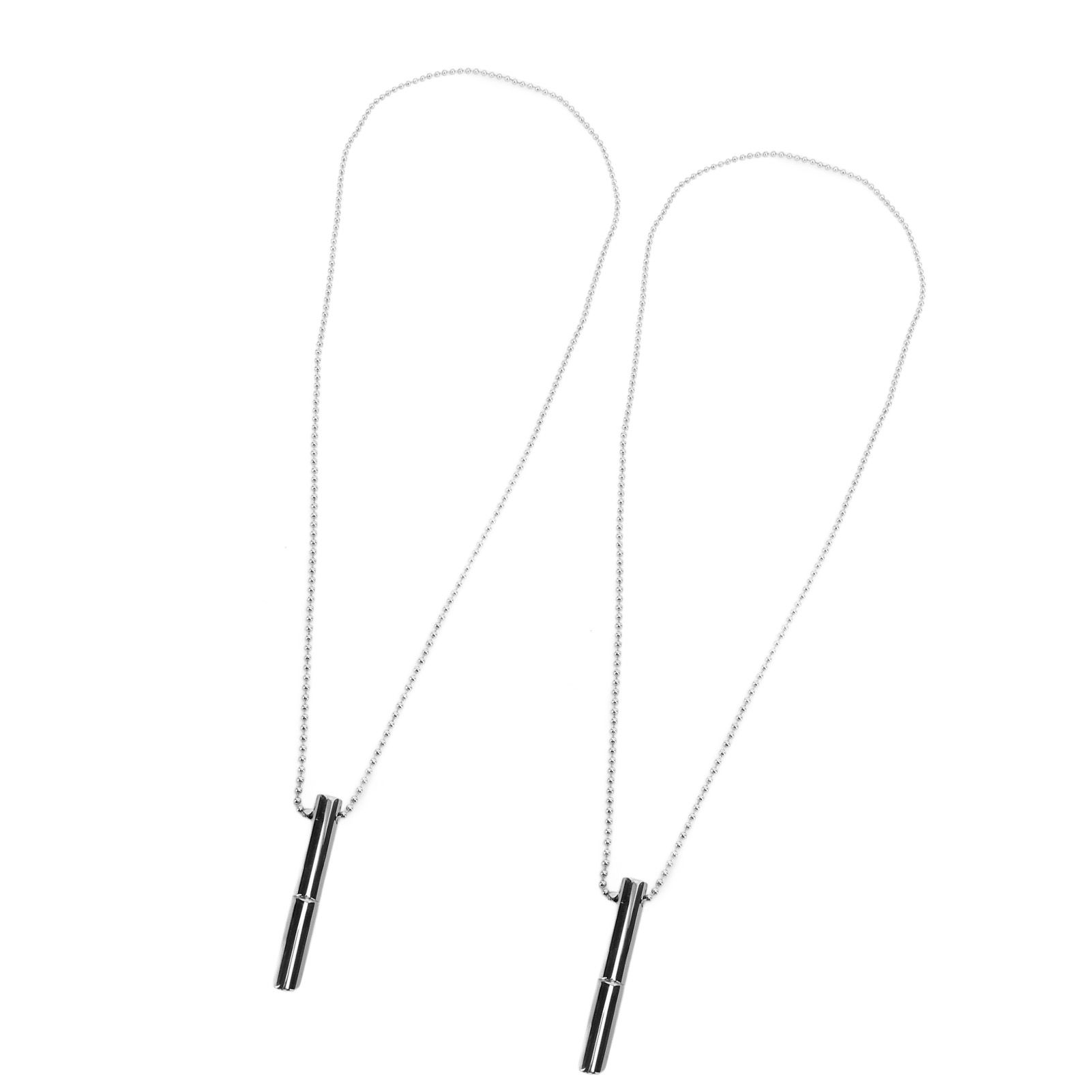 2PCS Stress Anxiety Relief Necklace Stainless Steel Mindful Breathing Exercise Device Whistle Pendant for Meditation Relaxation Calming Down - Image 5