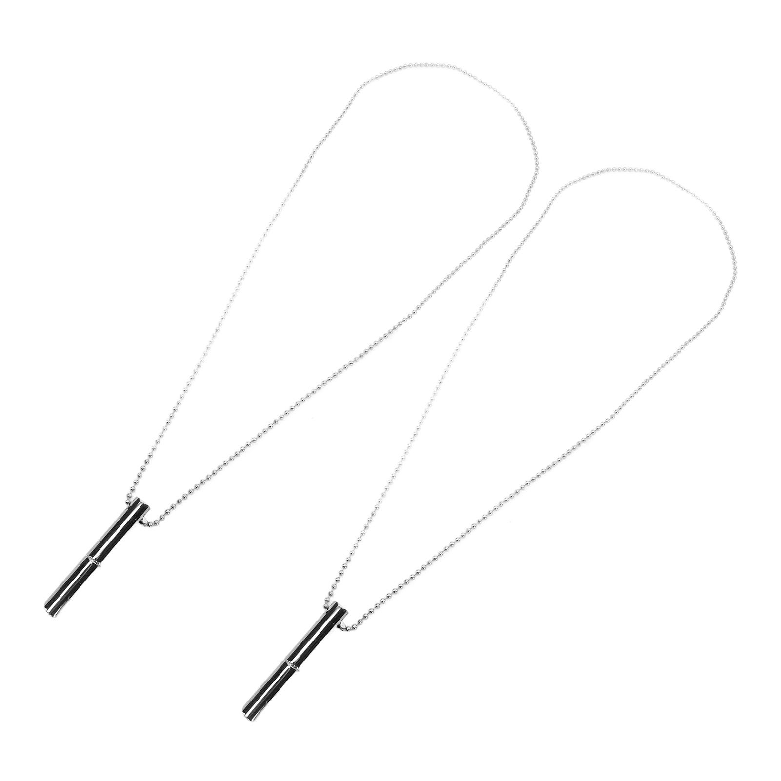 2PCS Stress Anxiety Relief Necklace Stainless Steel Mindful Breathing Exercise Device Whistle Pendant for Meditation Relaxation Calming Down - Image 6