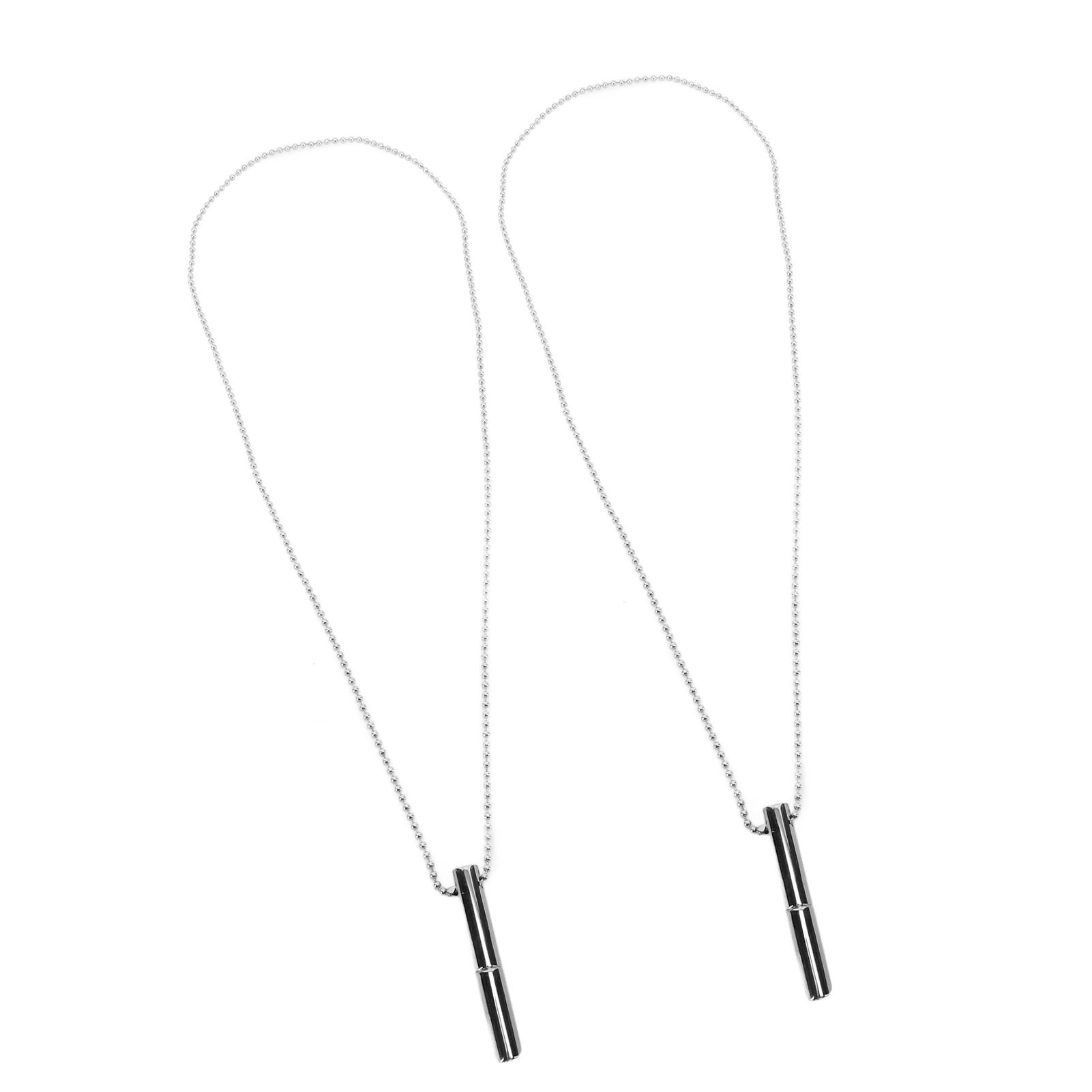 2PCS Stress Anxiety Relief Necklace Stainless Steel Mindful Breathing Exercise Device Whistle Pendant for Meditation Relaxation Calming Down - Image 7