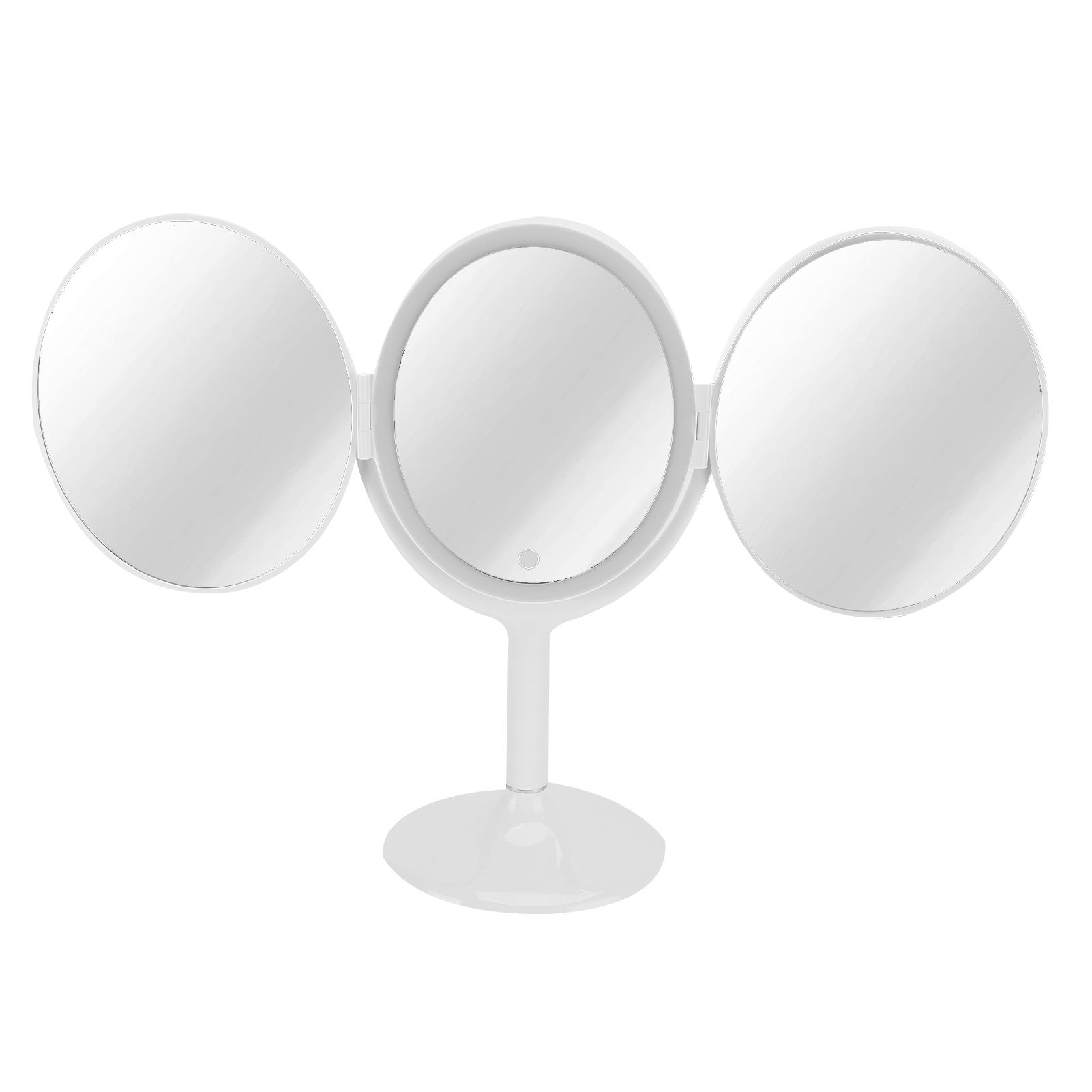 LED Makeup Mirror Folding Rotatable Mirror Touch Cosmetic Mirror for Bedroom Dressing RoomWhite - Image 2
