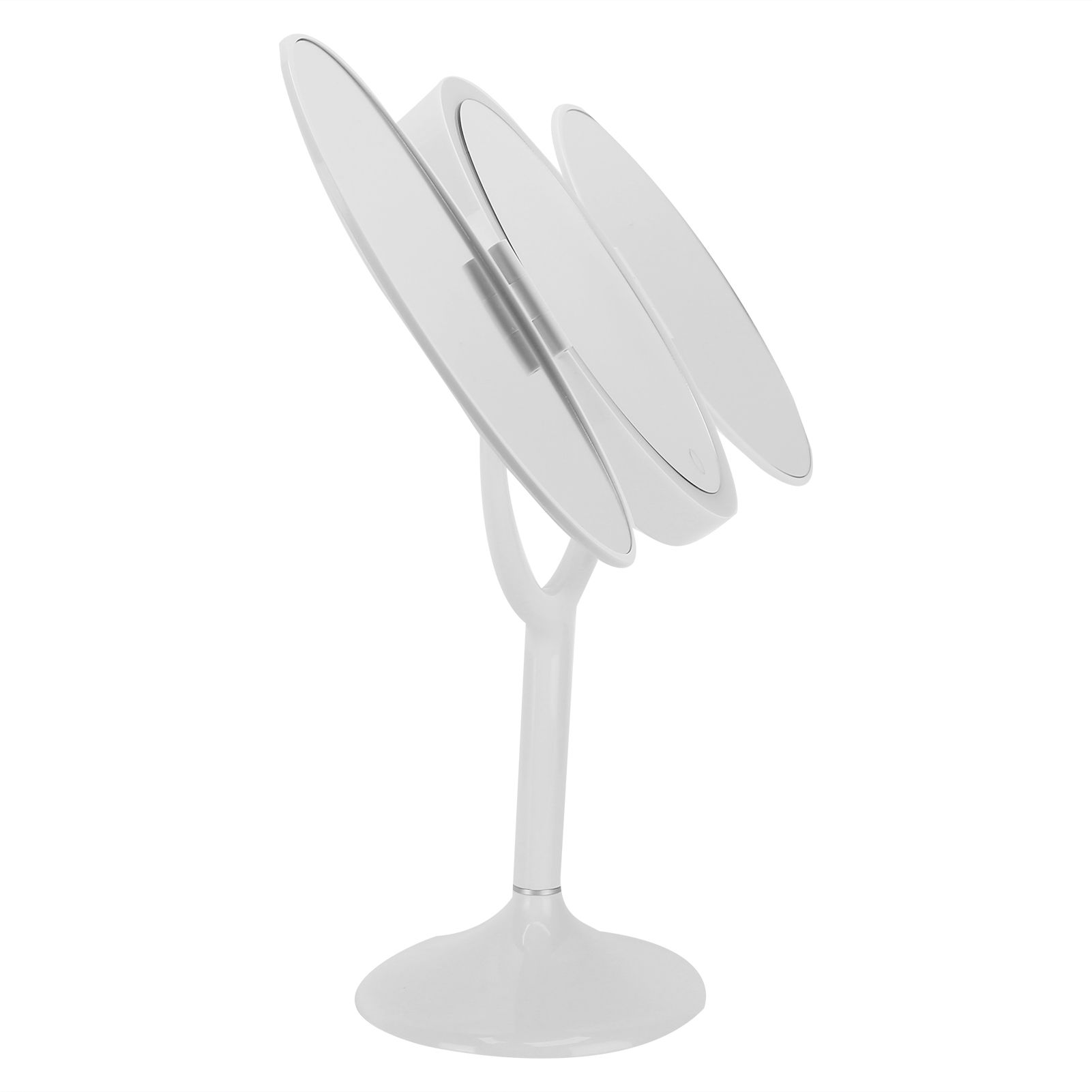LED Makeup Mirror Folding Rotatable Mirror Touch Cosmetic Mirror for Bedroom Dressing RoomWhite - Image 6