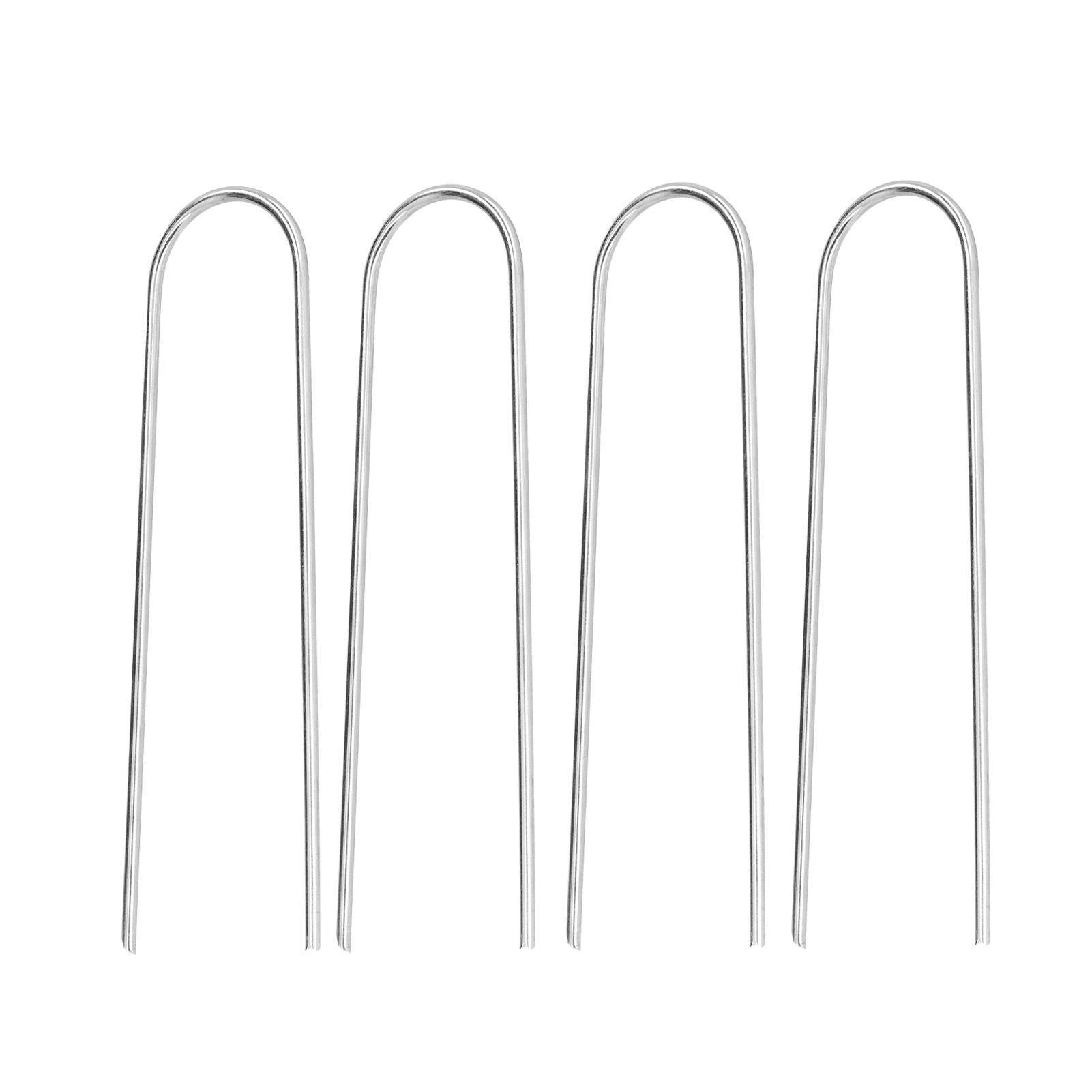 4 Pcs U Shaped Nail Tent Ground Staple High Hardness Stainless Steel Garden Pegs Securing Lawn Supplies - Image 1