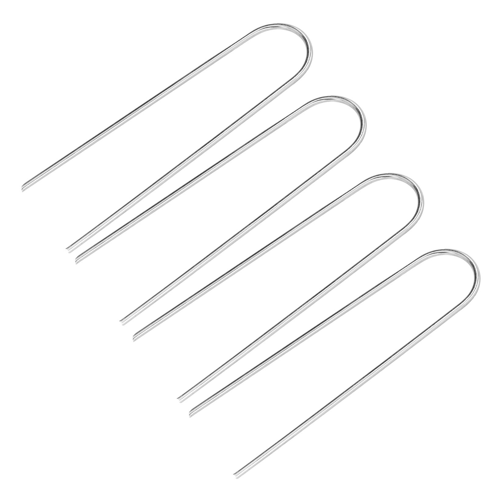 4 Pcs U Shaped Nail Tent Ground Staple High Hardness Stainless Steel Garden Pegs Securing Lawn Supplies - Image 6