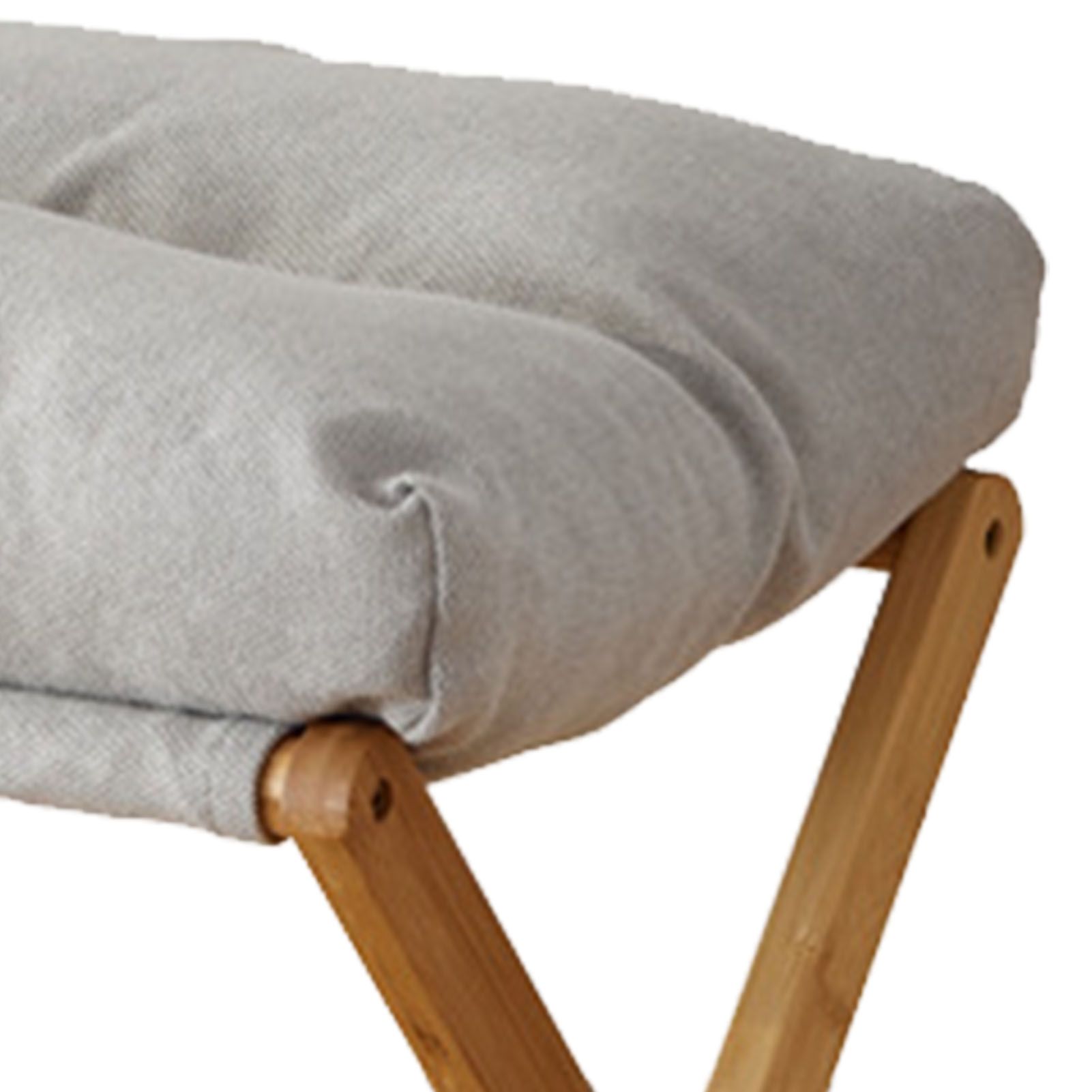 Foot Stool Foldable X Leg Modern Multifunctional Foot Rest with Soft Cushion for Living Room Bedroom Office Gray - Image 7