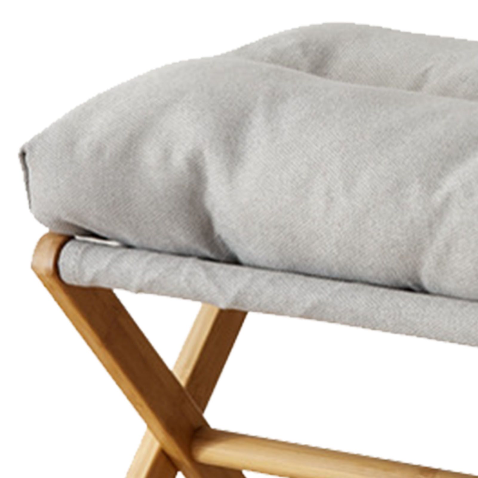 Foot Stool Foldable X Leg Modern Multifunctional Foot Rest with Soft Cushion for Living Room Bedroom Office Gray - Image 8