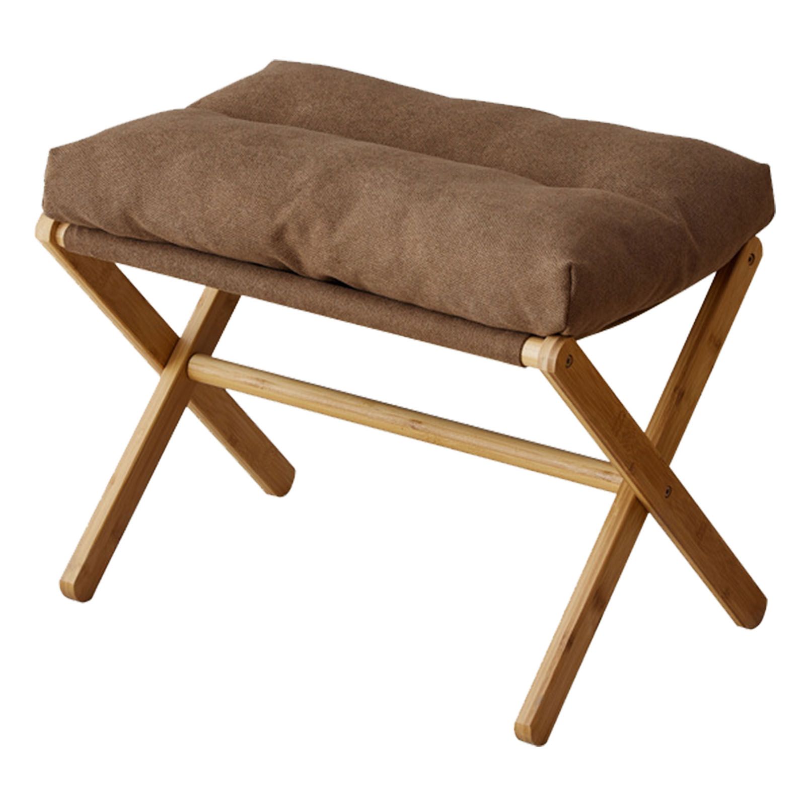 Foot Stool Foldable X Leg Modern Multifunctional Foot Rest with Soft Cushion for Living Room Bedroom Office Coffee - Image 1