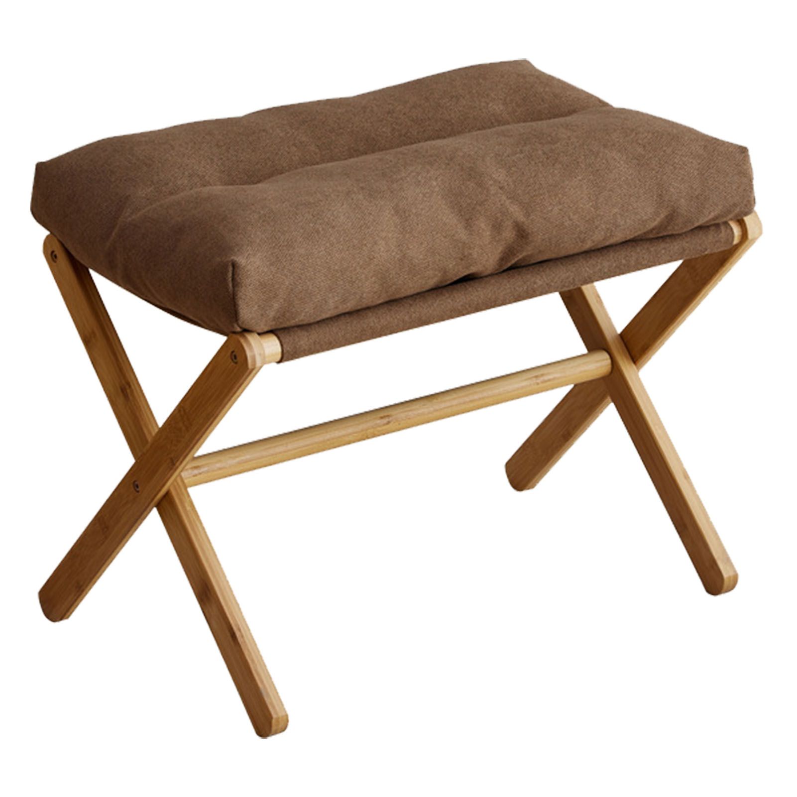 Foot Stool Foldable X Leg Modern Multifunctional Foot Rest with Soft Cushion for Living Room Bedroom Office Coffee - Image 2