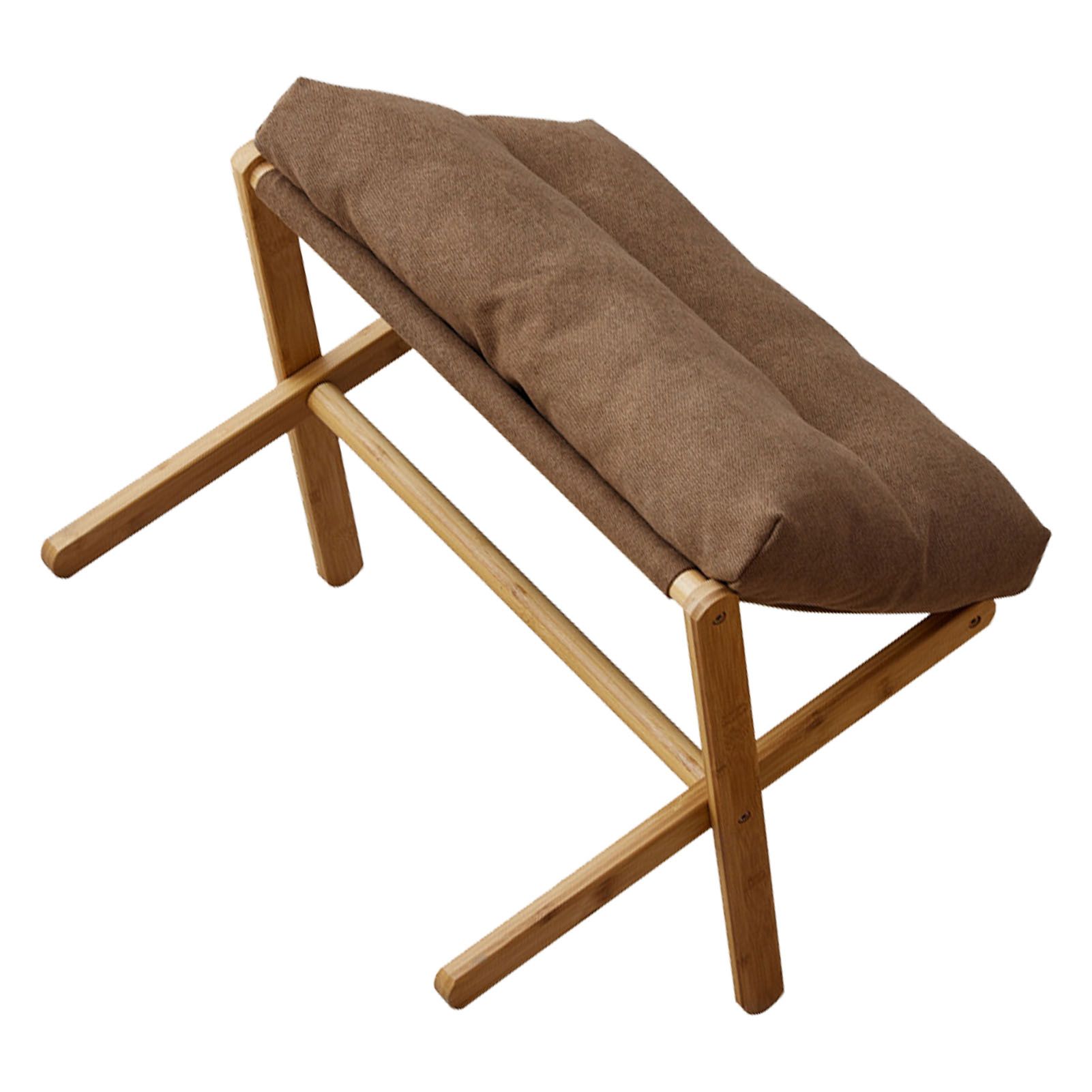 Foot Stool Foldable X Leg Modern Multifunctional Foot Rest with Soft Cushion for Living Room Bedroom Office Coffee - Image 3