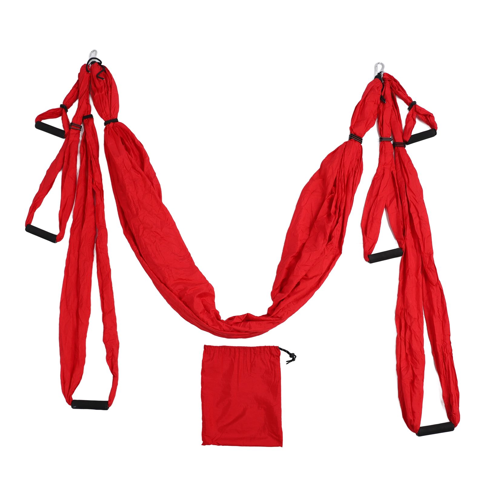 Aerial Yoga Swing Set Polyester Cotton Adjustable Improve Flexibility Yoga Hammock for Physical Exercise Red - Image 1