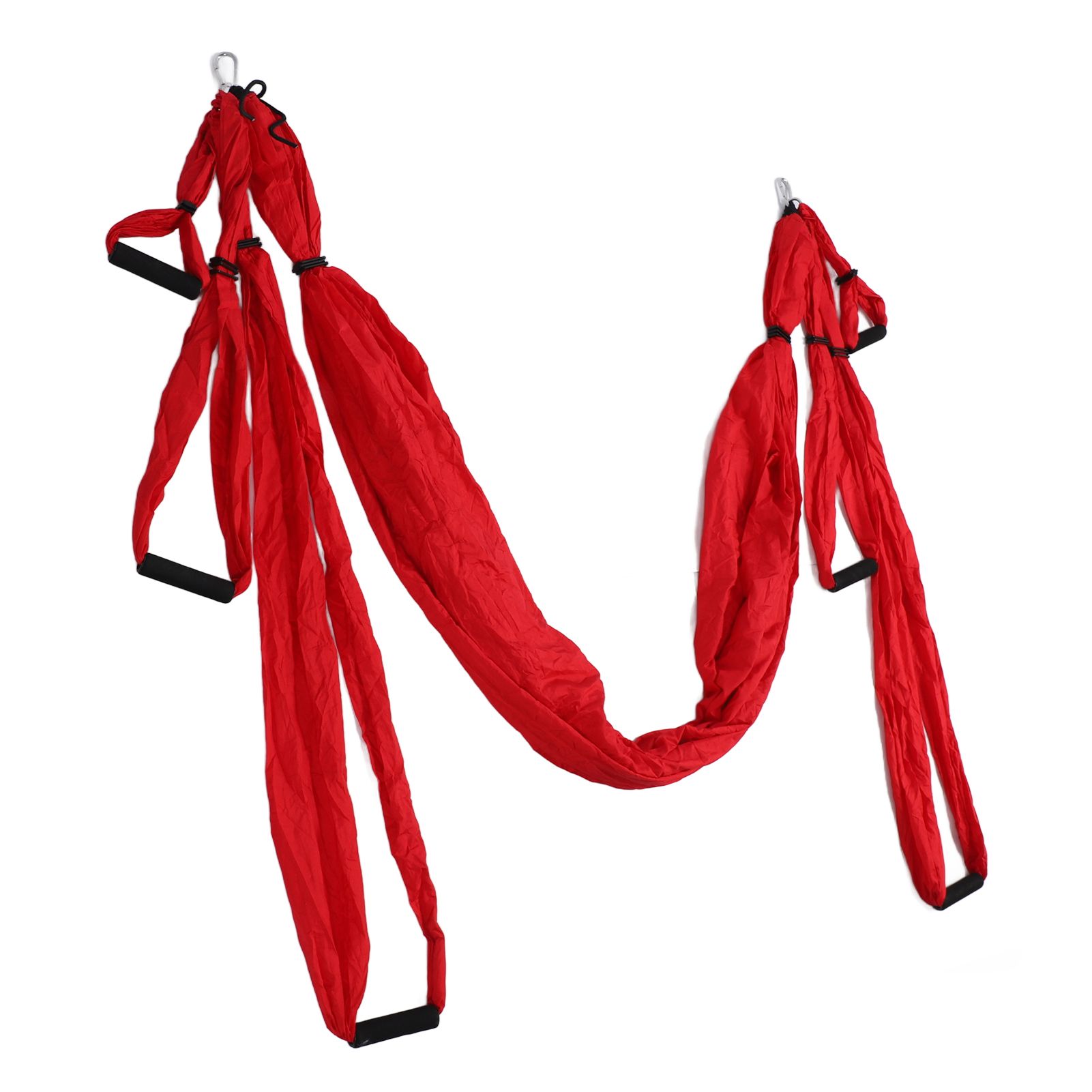 Aerial Yoga Swing Set Polyester Cotton Adjustable Improve Flexibility Yoga Hammock for Physical Exercise Red - Image 6