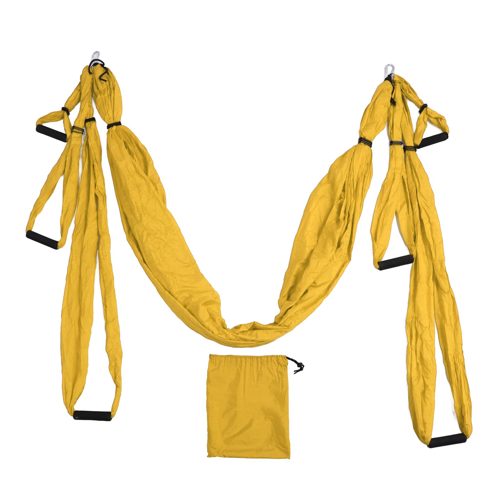 Aerial Yoga Swing Set Polyester Cotton Adjustable Improve Flexibility Yoga Hammock for Physical Exercise Yellow - Image 1
