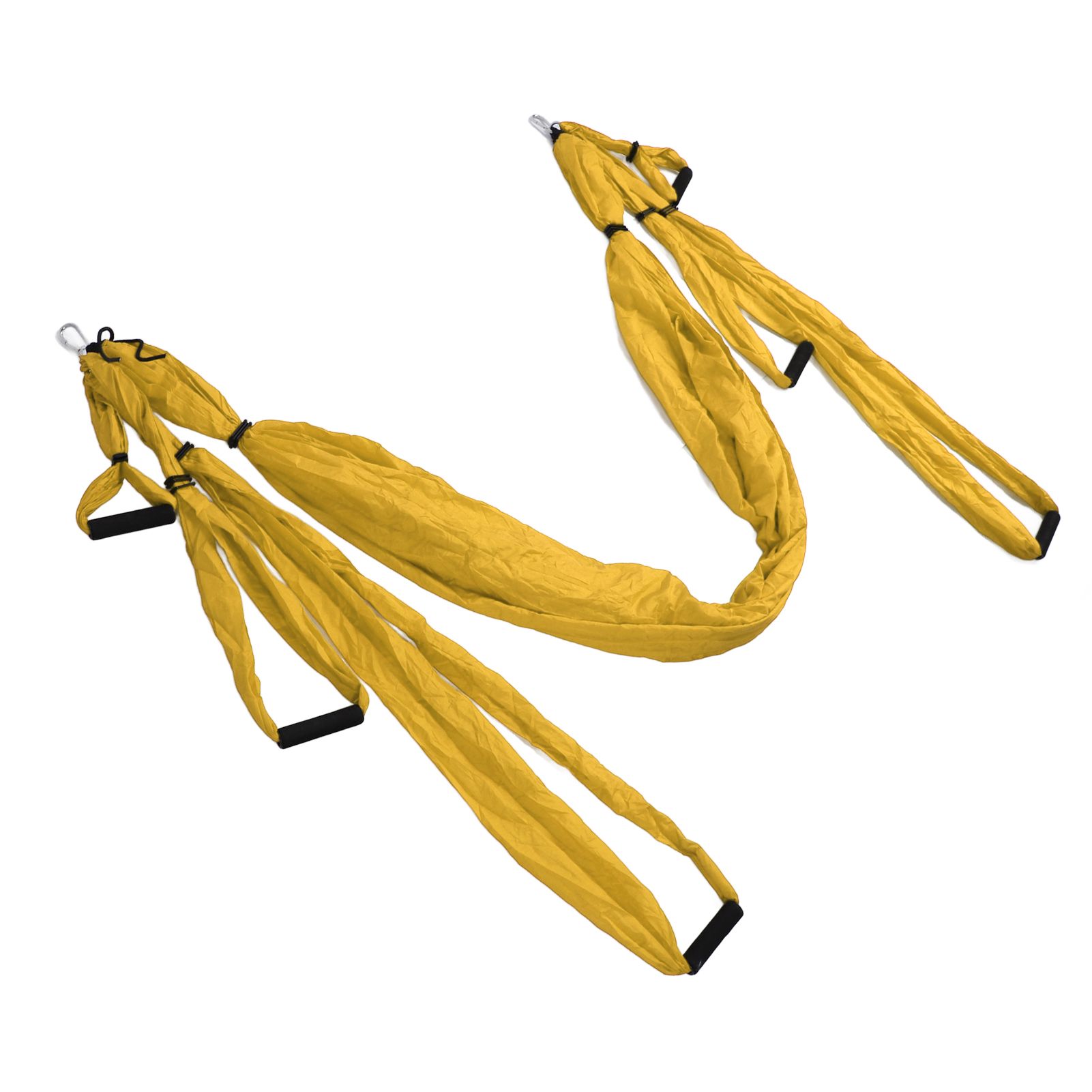Aerial Yoga Swing Set Polyester Cotton Adjustable Improve Flexibility Yoga Hammock for Physical Exercise Yellow - Image 2